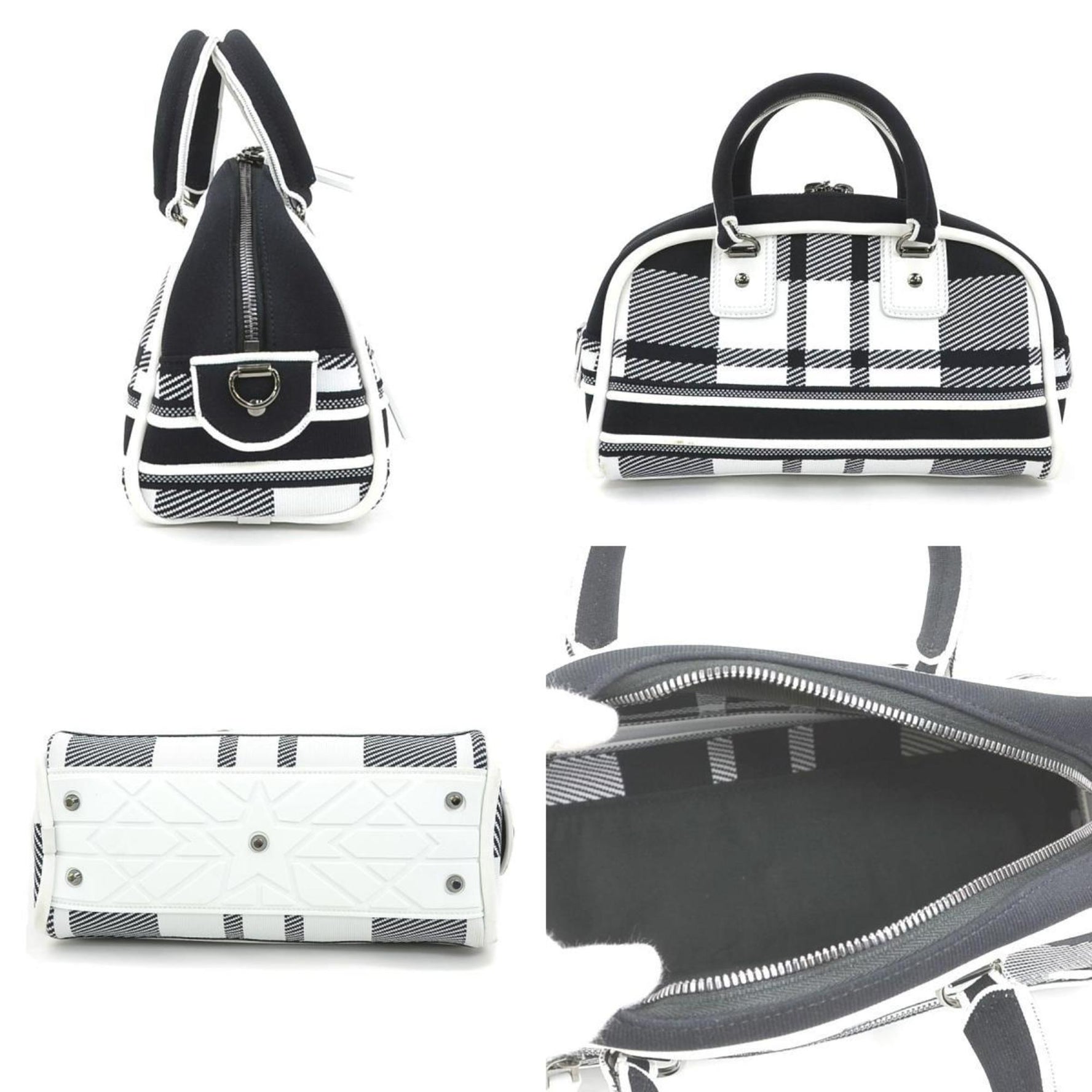 Christian Dior Vibe Small Canvas Handbag Shoulder Bag, Black and White
