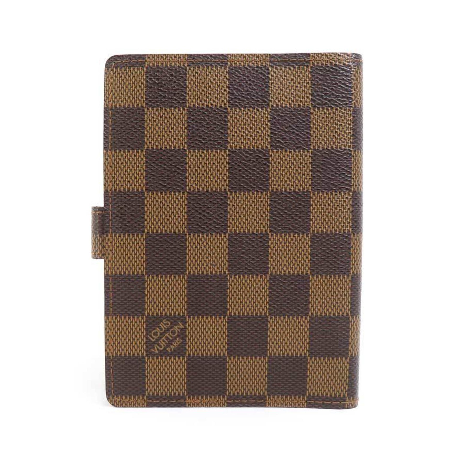 Louis Vuitton Diary Cover Ballpoint Pen Set Damier Agenda PM Stylo Canvas Metal Brown Gold Men's