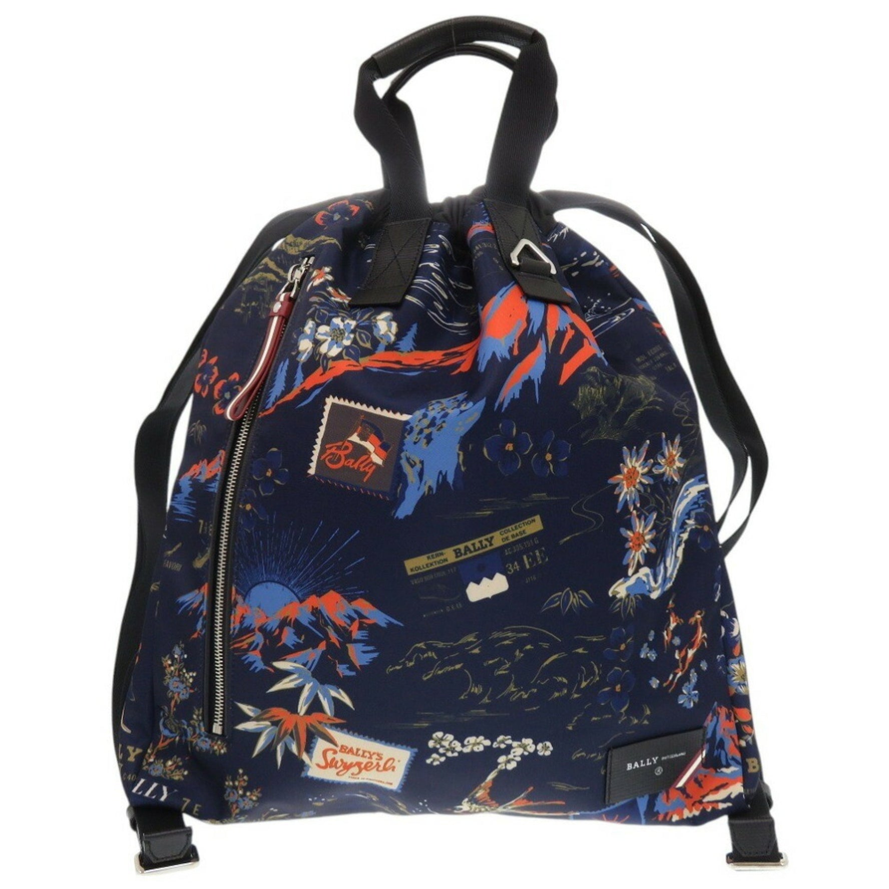 Bally Drawstring FALCO.NPR 27 MULTIBLUESKY Nylon Blue Backpack Daypack 1580BALLY