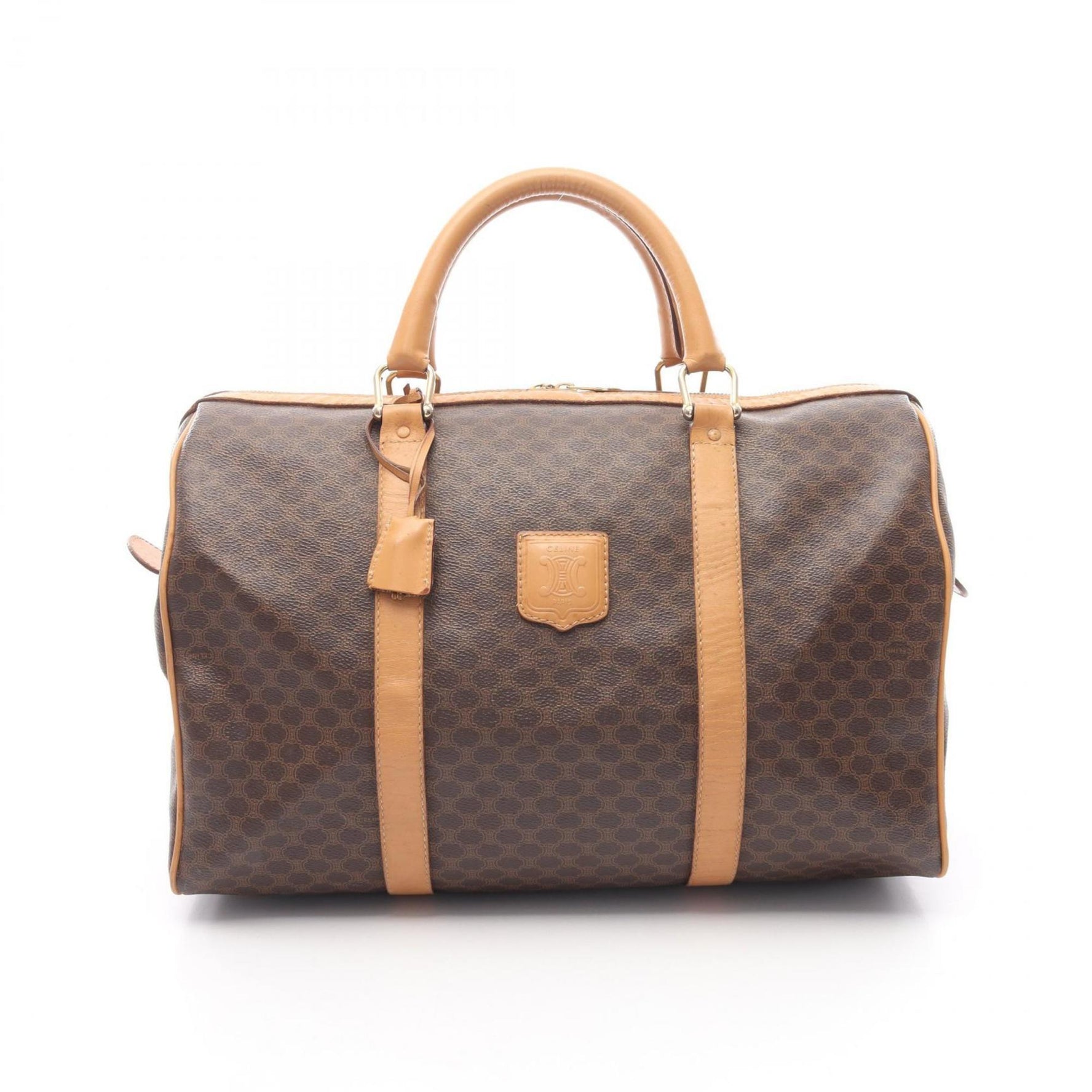 Celine Macadam Boston Bag, PVC-Coated Canvas and Leather