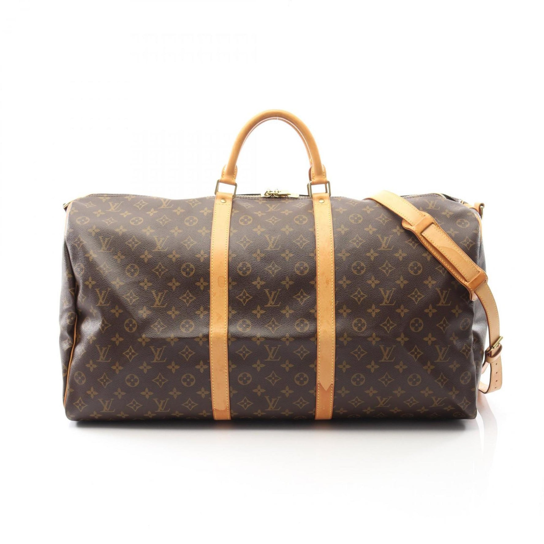 Louis Vuitton Keepall Bandouliere 60 Boston Bag, Coated Canvas and Leather, Monogram, Brown, Men's