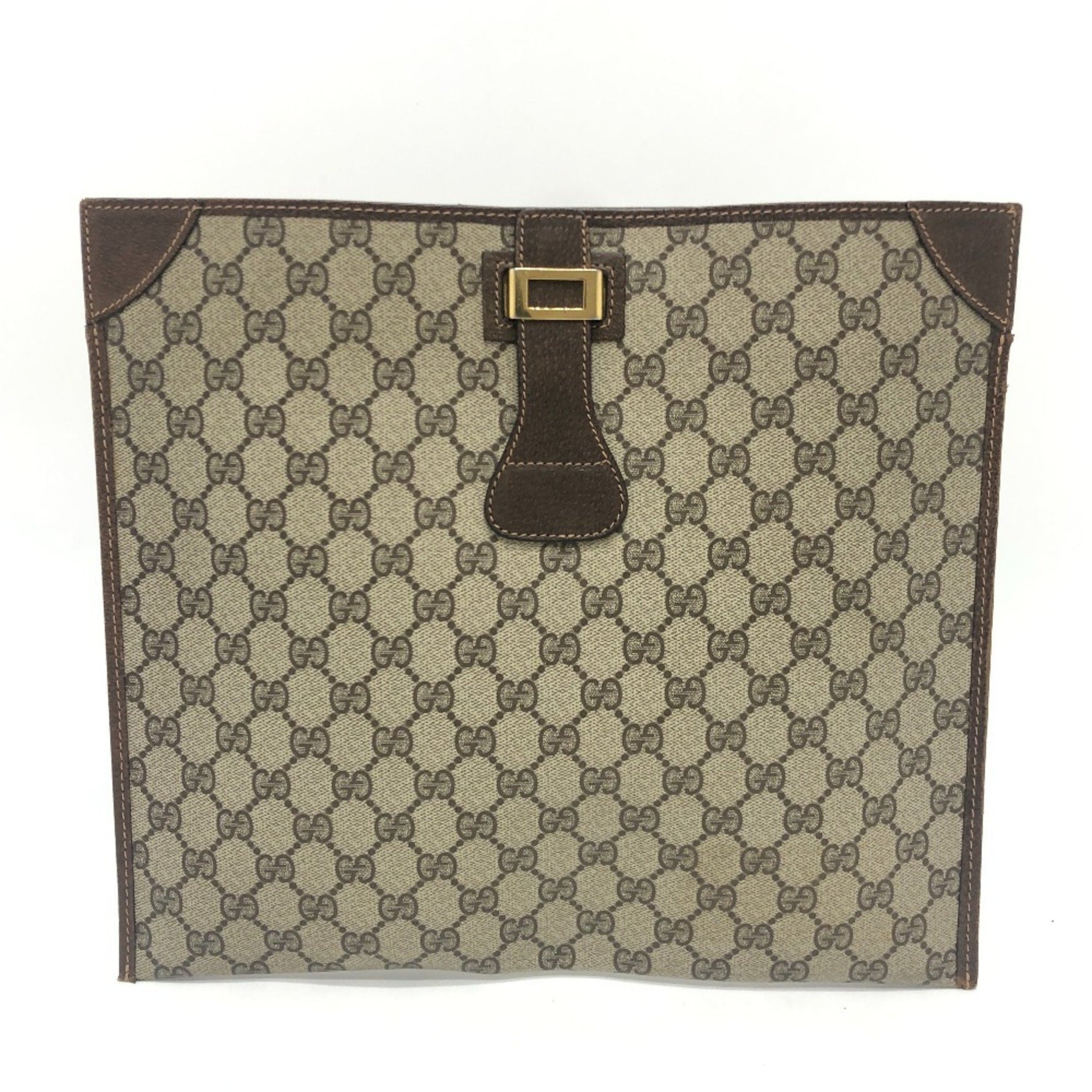 GUCCI Old Flat Clutch Bag, All-Over Print, Second GG Supreme Canvas
