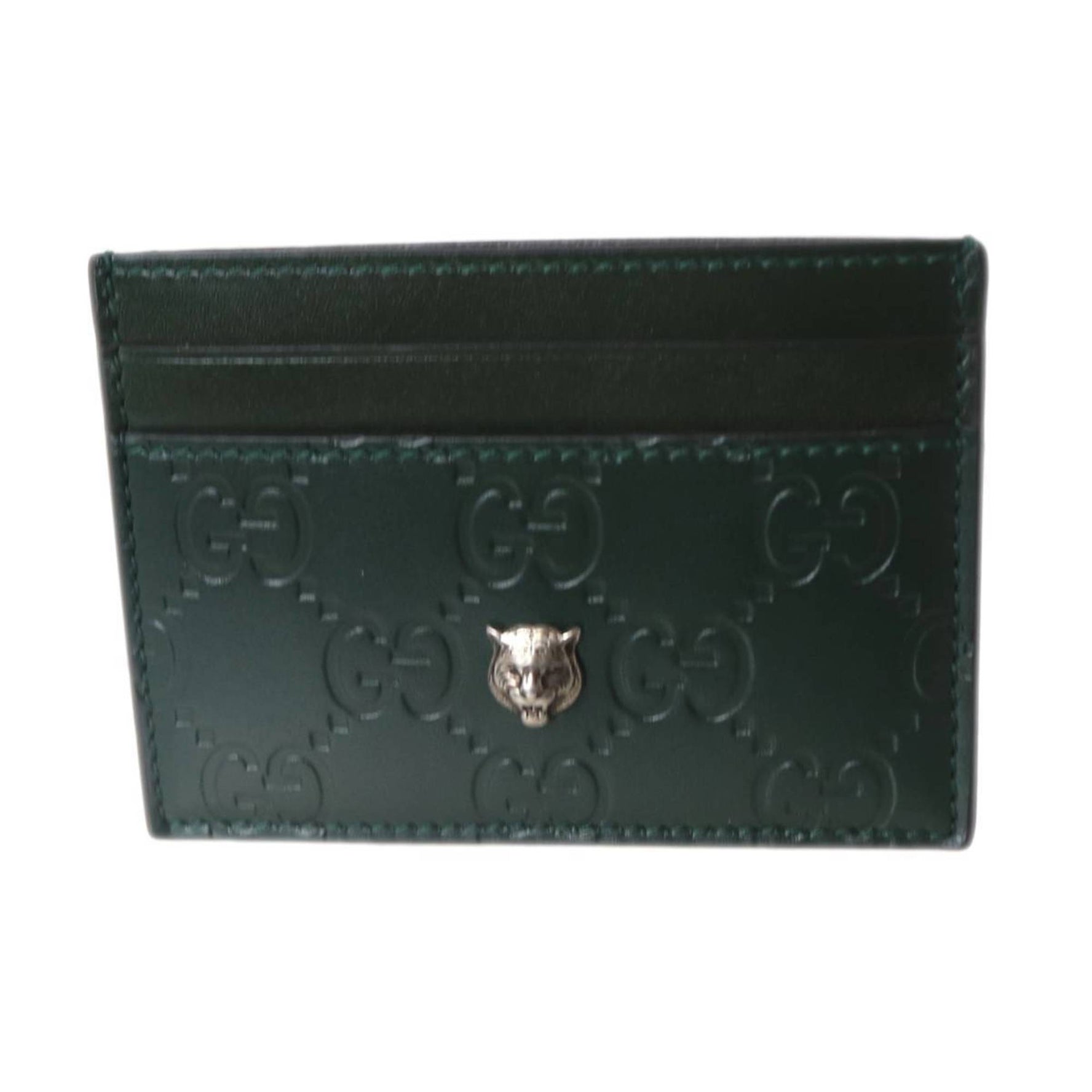 GUCCI Tiger Nettle Detail Card Case Guccissima