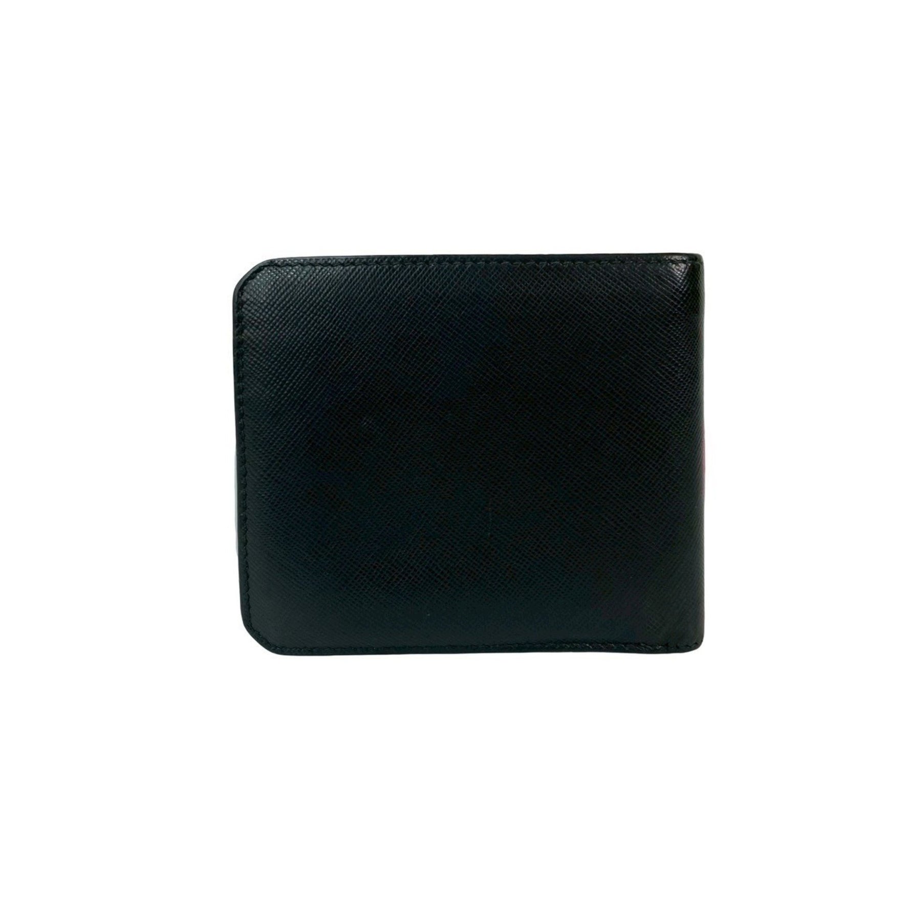 PRADA logo silver hardware Saffiano all-leather bifold wallet mini