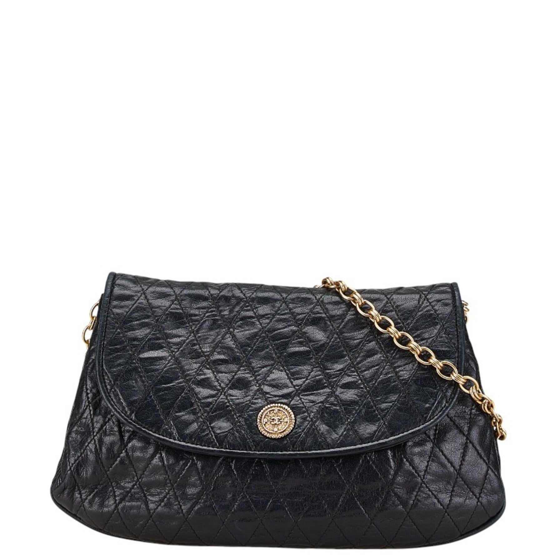 CHANEL Coco Mark Matelasse Chain One-Shoulder Bag in Lambskin