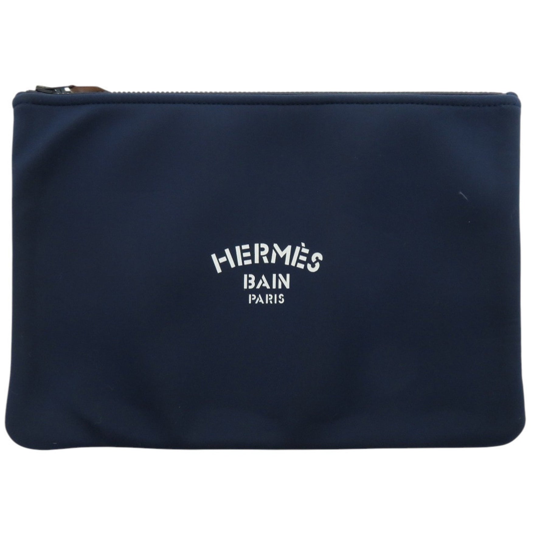 Unused Hermès Neoban GM Polyamide Elastane Blue Marine Pouch Bag HERMES