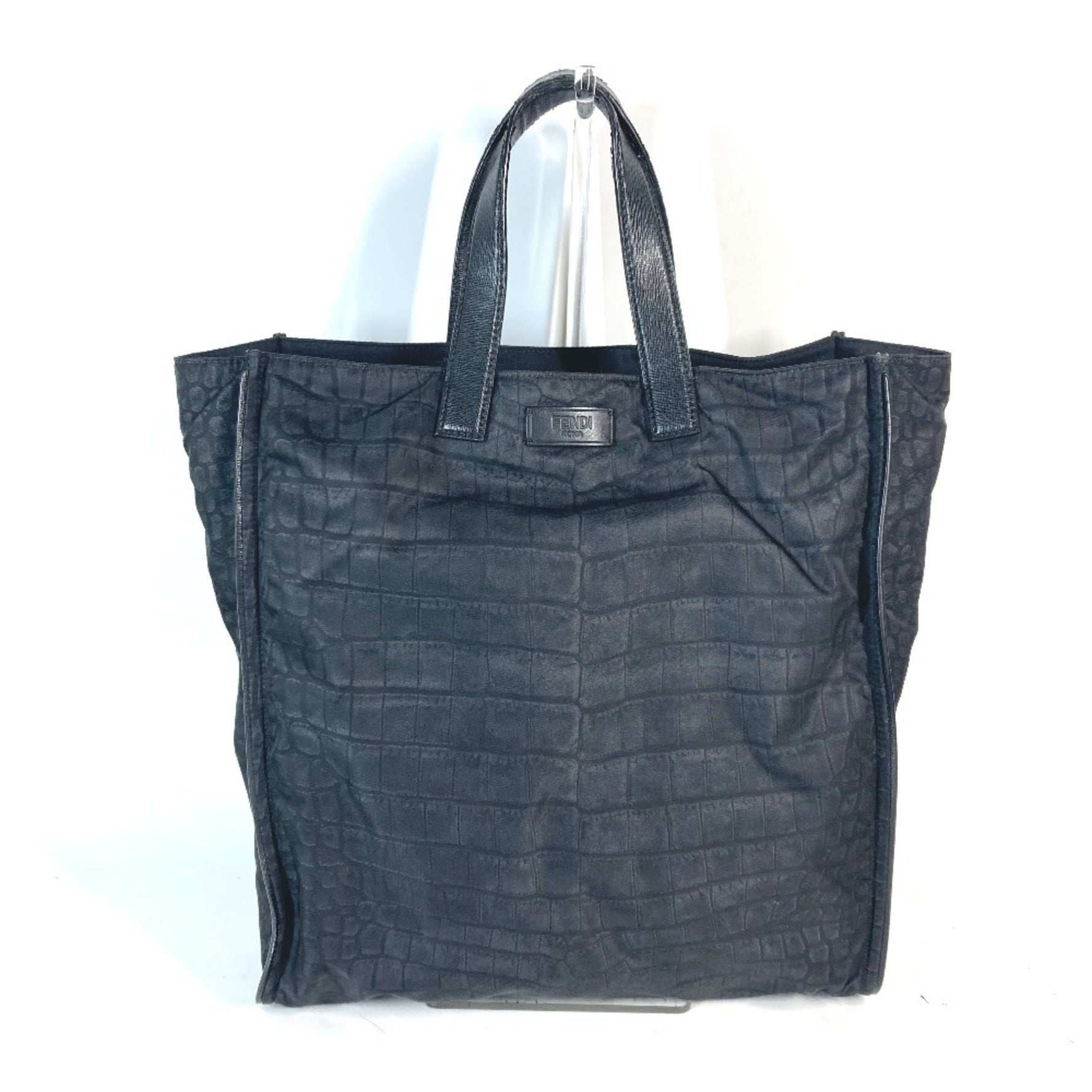 FENDI Shoulder Bag Tote Nylon Leather Men's