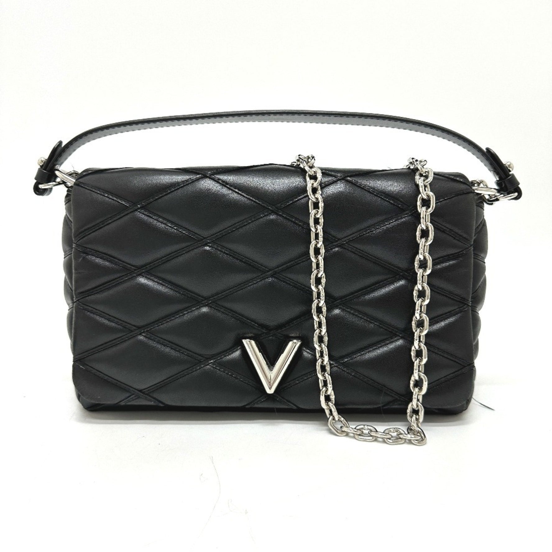 LOUIS VUITTON M50216 Quilted Maltage 2-Way Chain Handbag/Shoulder Bag in Leather, Women's, Noir Black