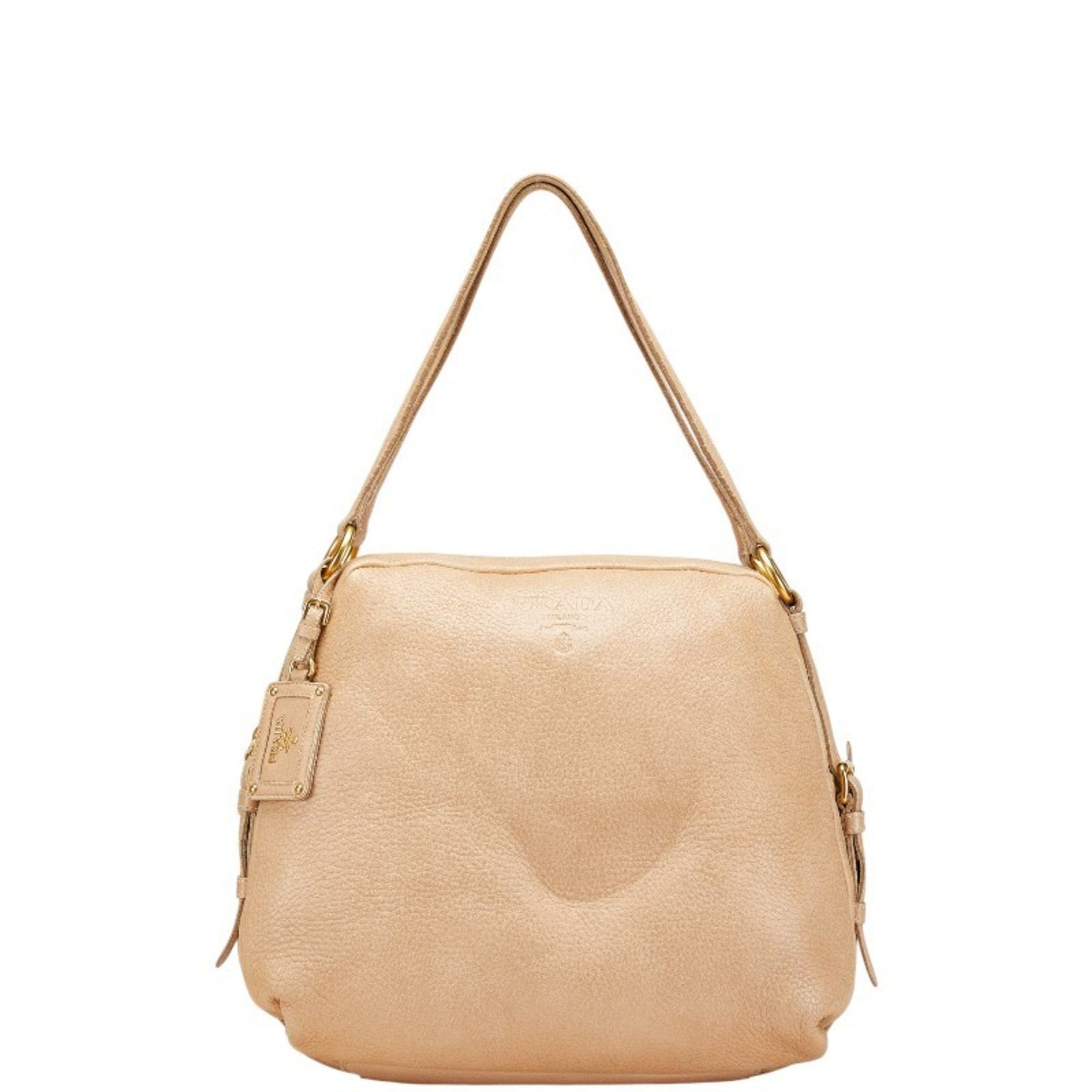 Prada logo tote bag shoulder leather