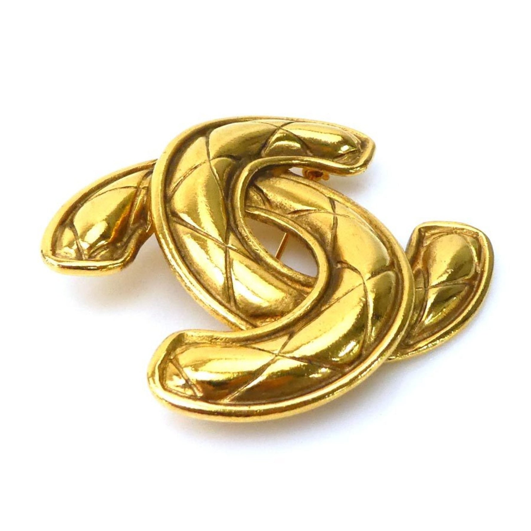 CHANEL Brooch Coco Mark Metal Gold Women's