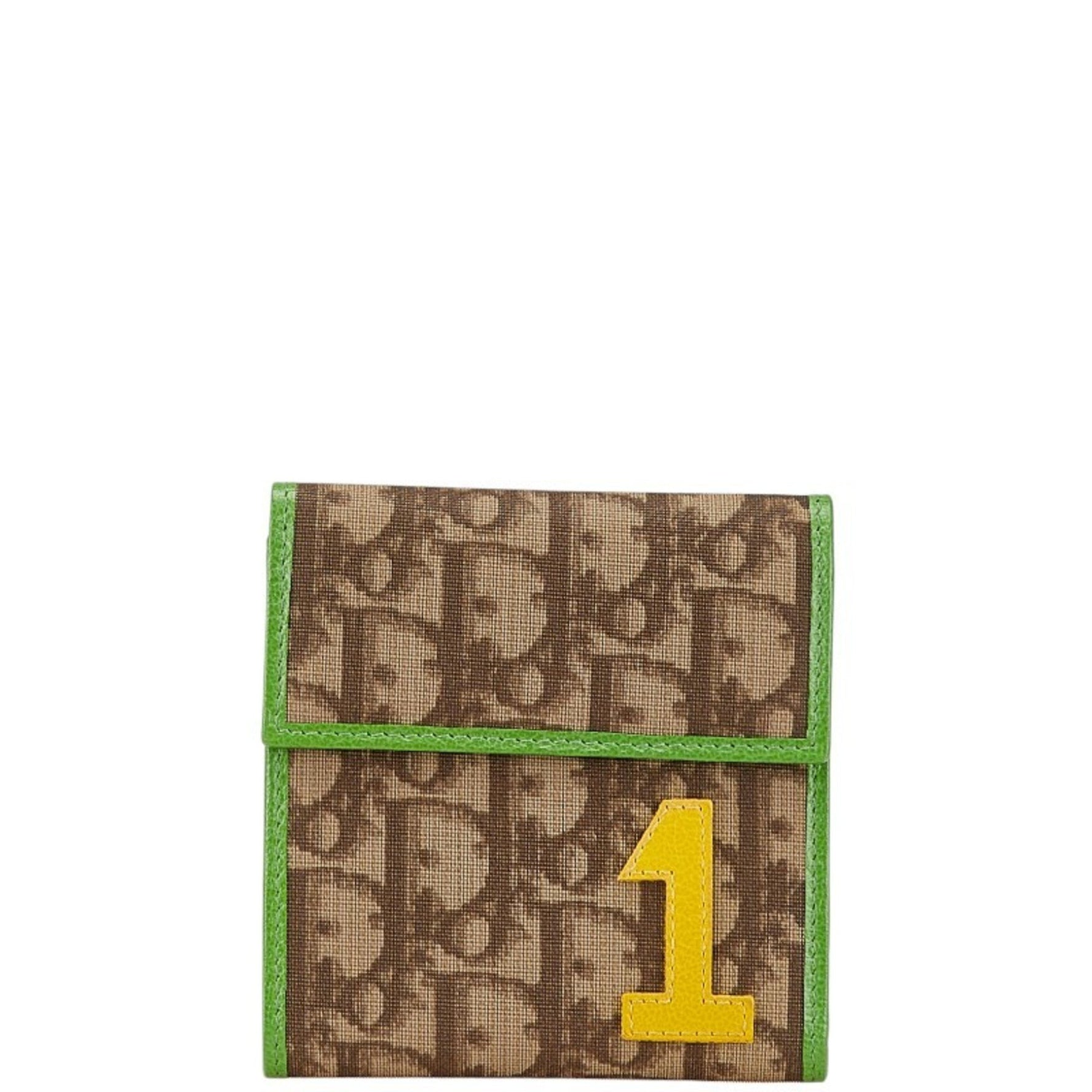 Christian Dior Dior Trotter No. 1 Tri-fold Wallet in Beige Multicolor Leather