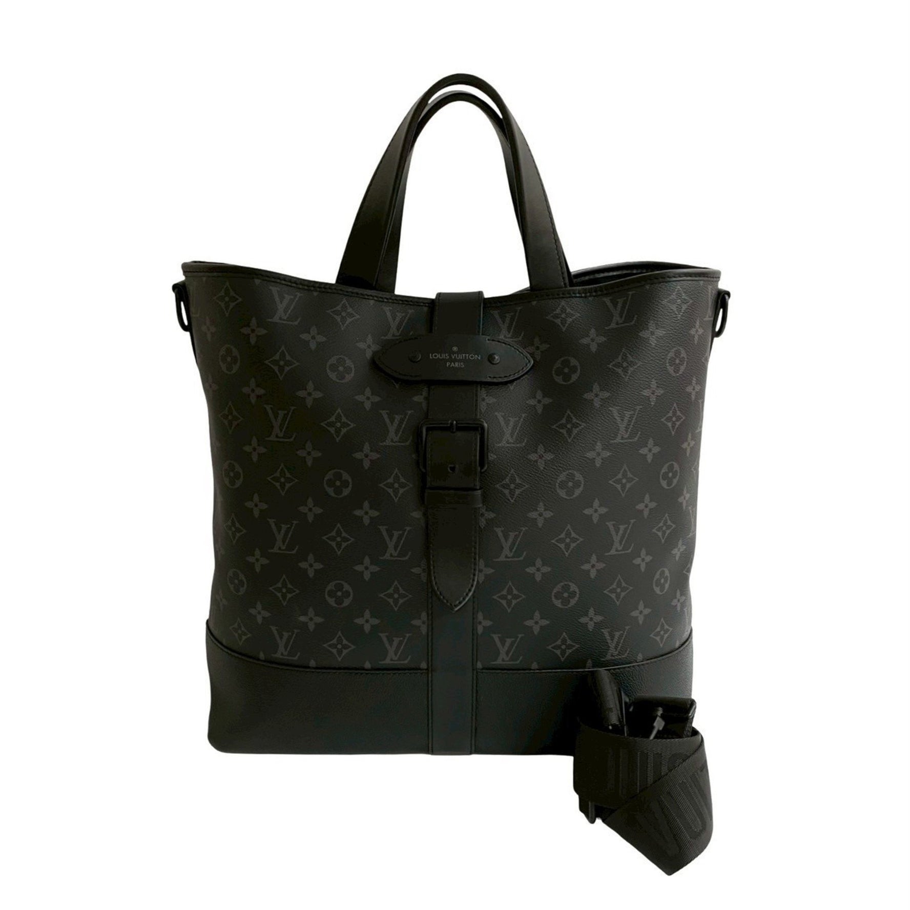 LOUIS VUITTON Saumur Monogram Eclipse Leather Handbag/Shoulder Bag