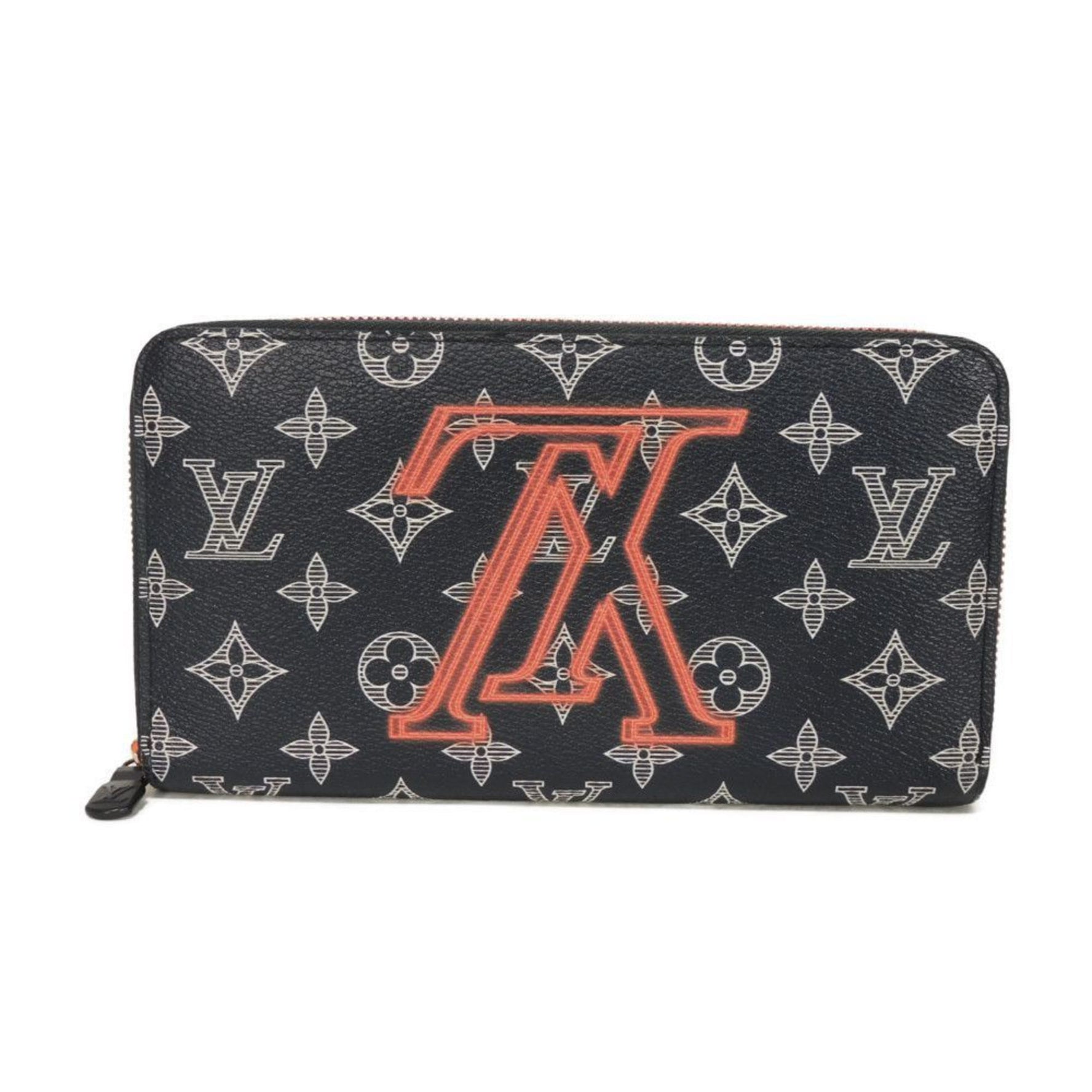 Louis Vuitton Zippy Organizer Long Wallet, NM, LV Floral Navy Pink Monogram Ink Upside Down