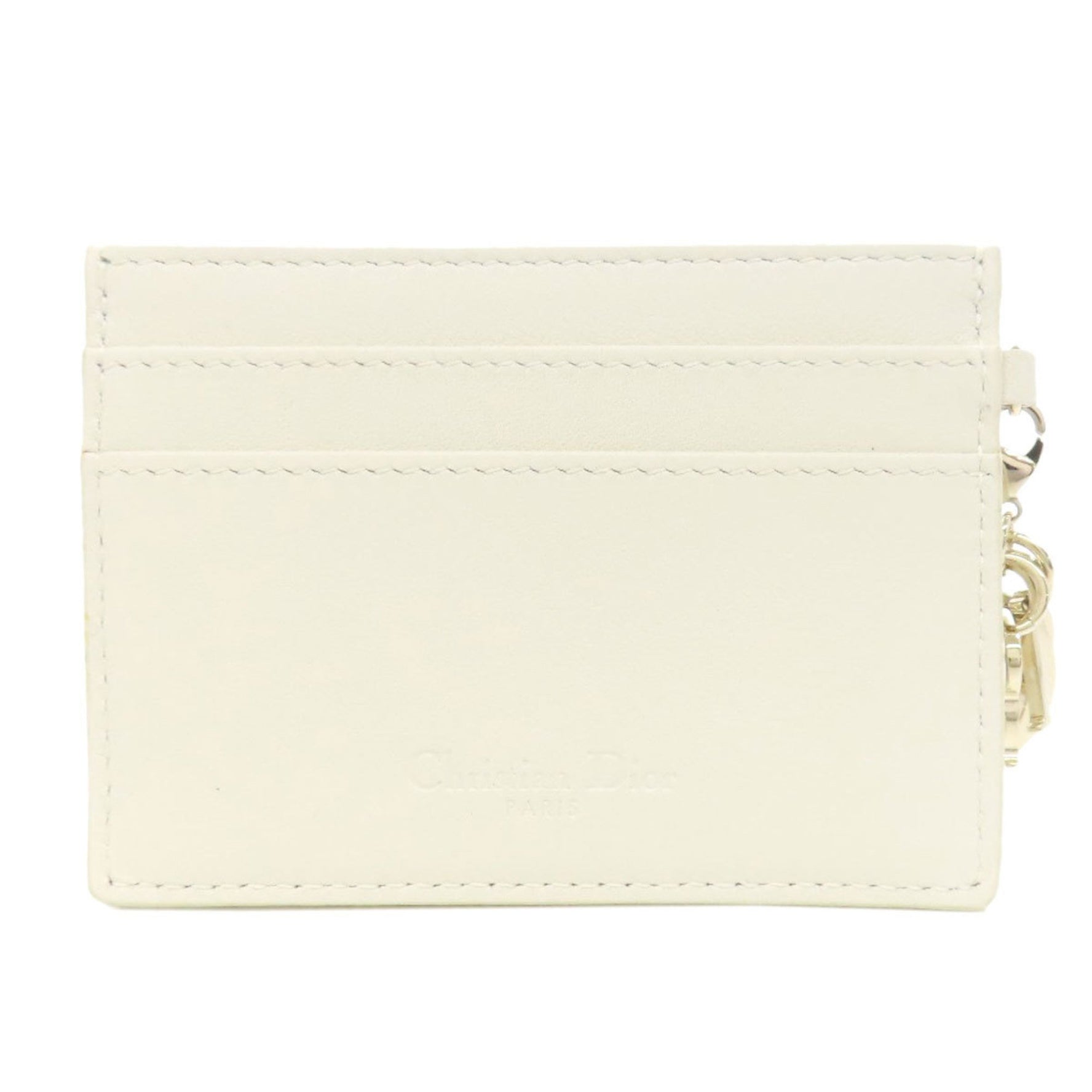Christian Dior Heart Lady Business Card Holder/Card Case Leather