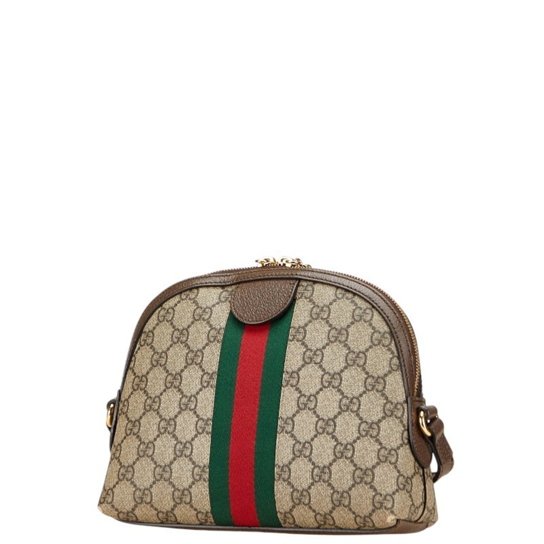 Gucci GG Supreme Ophidia Crossbody Shoulder Bag Beige Brown Leather