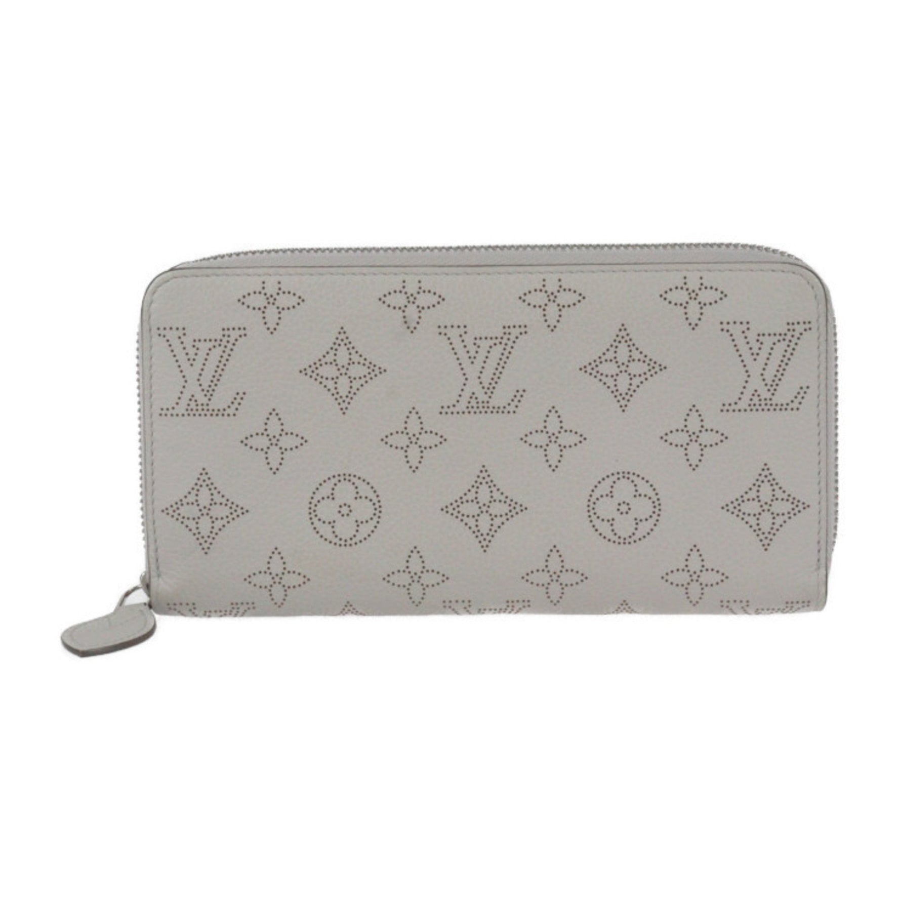 LOUIS VUITTON Louis Vuitton Zippy Wallet Monogram Mahina Long M80314 Leather Bloom Rose Mademoiselle Round Gray 2411073007046R1