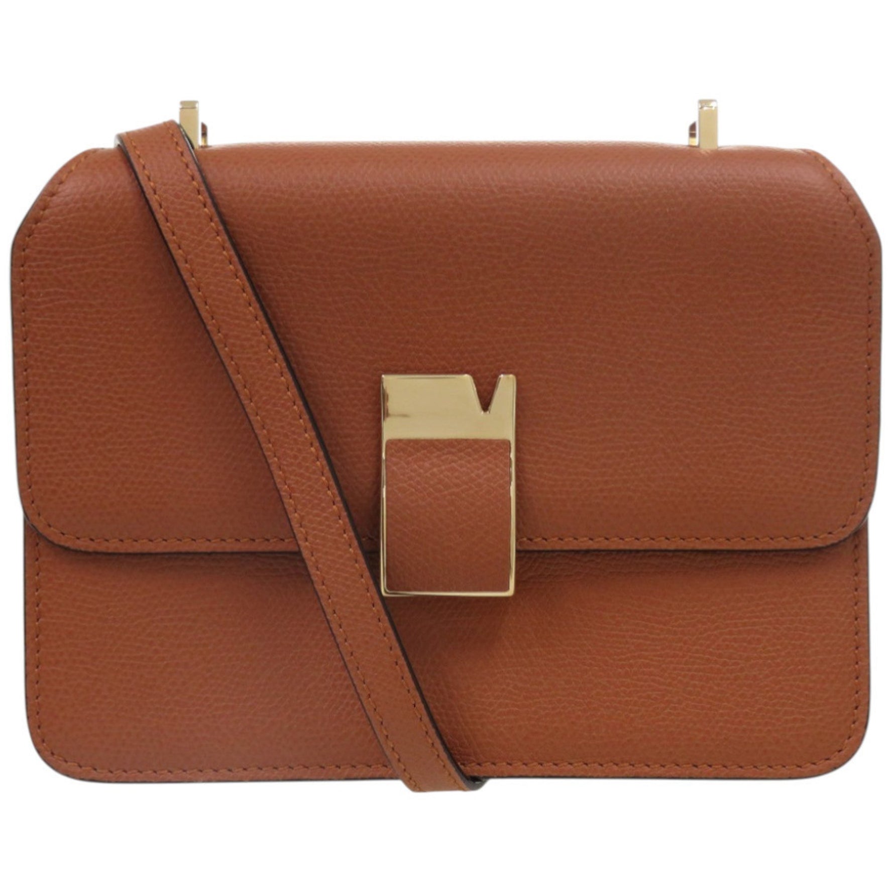 Unused Valextra Noro Small Calfskin Brown Shoulder Bag 0927