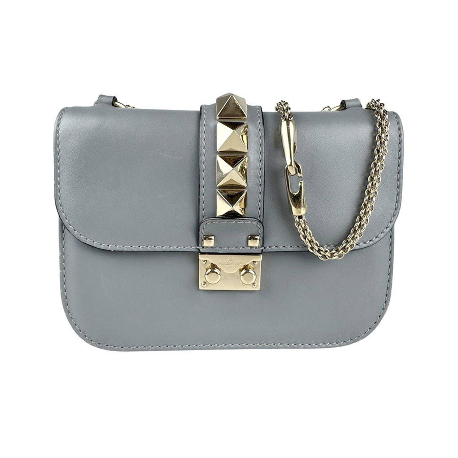Valentino Garavani Shoulder Bag in Grey Leather