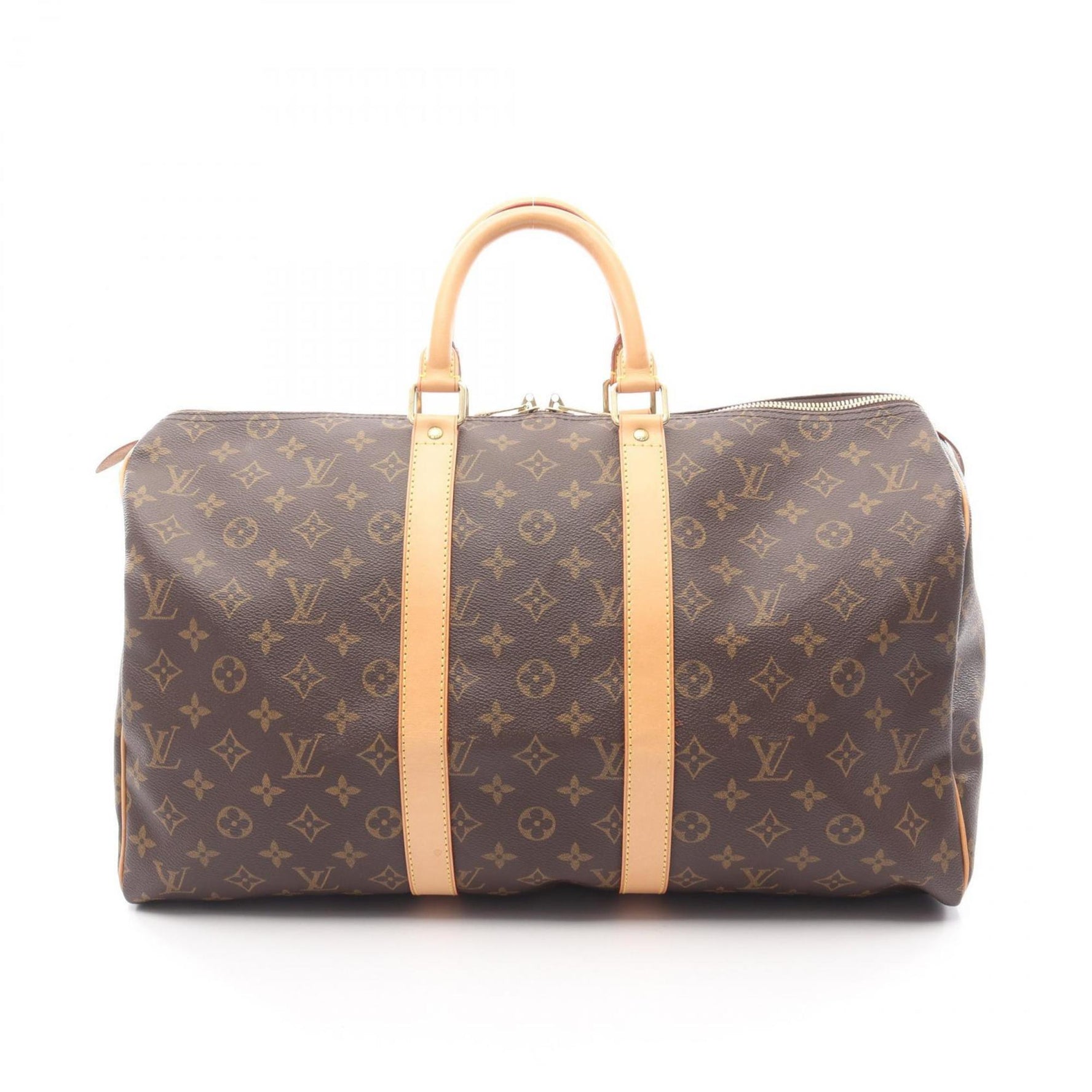 Louis Vuitton Keepall 45 Monogram Boston Bag, Coated Canvas and Leather, Brown, Women