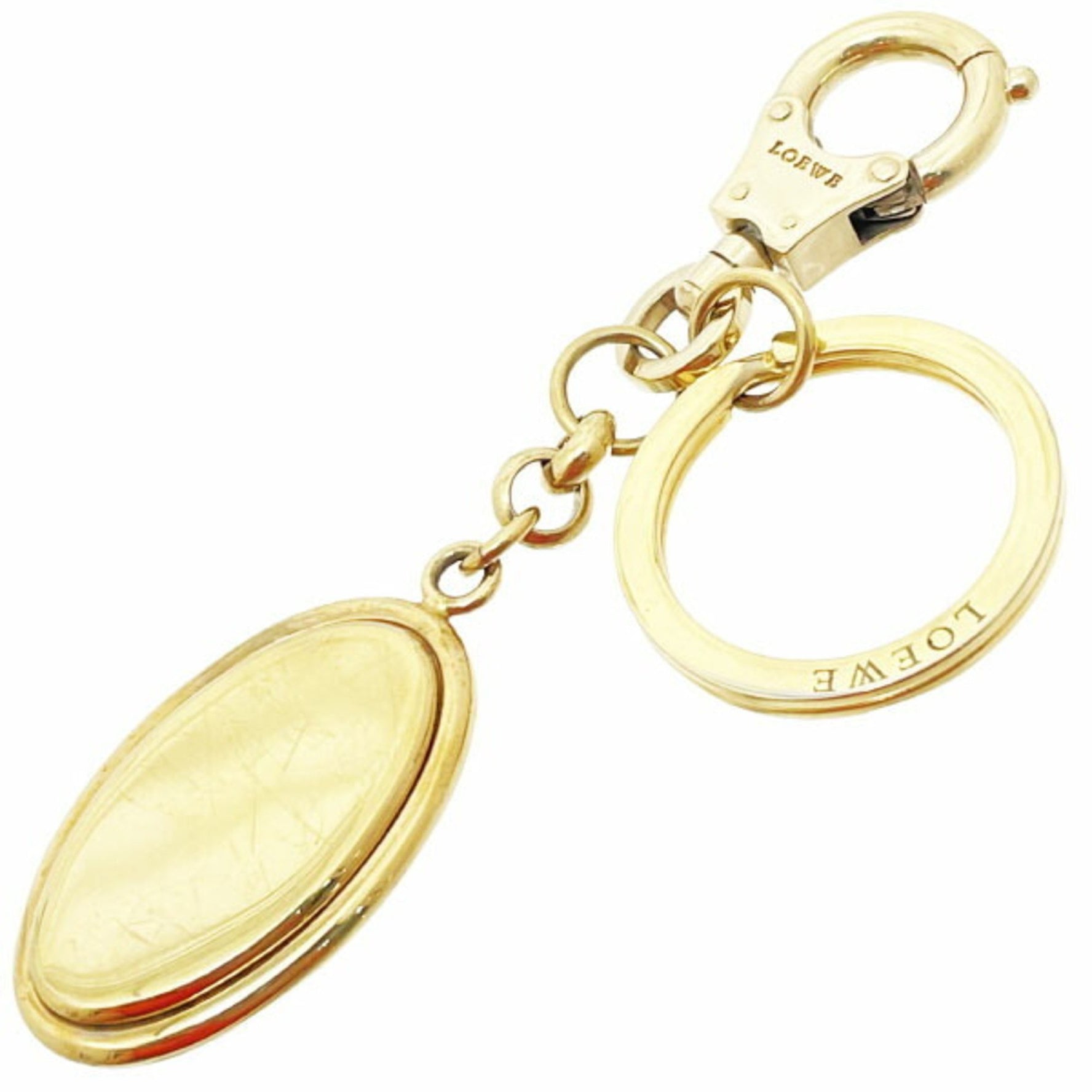 LOEWE Key Holder Plate Charm Oval Ring Hook Bag SS-15326
