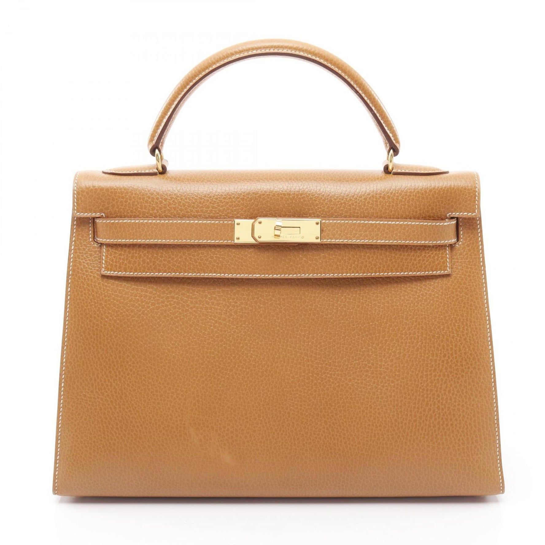 Hermes Hermès Kelly 32 handbag, leather Ardennes bag, brown, for women