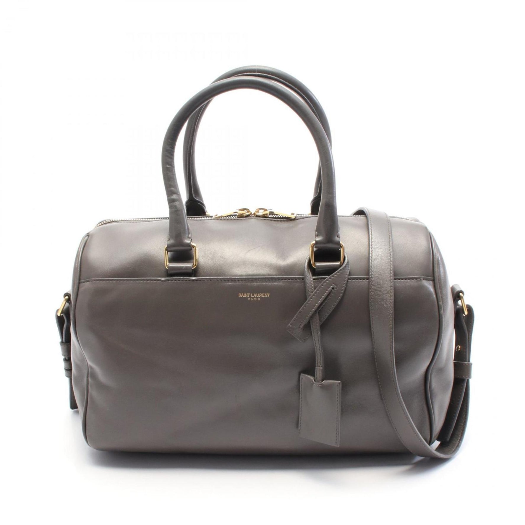 Saint Laurent Classic Duffle 6 Handbag Leather Women's Grey
