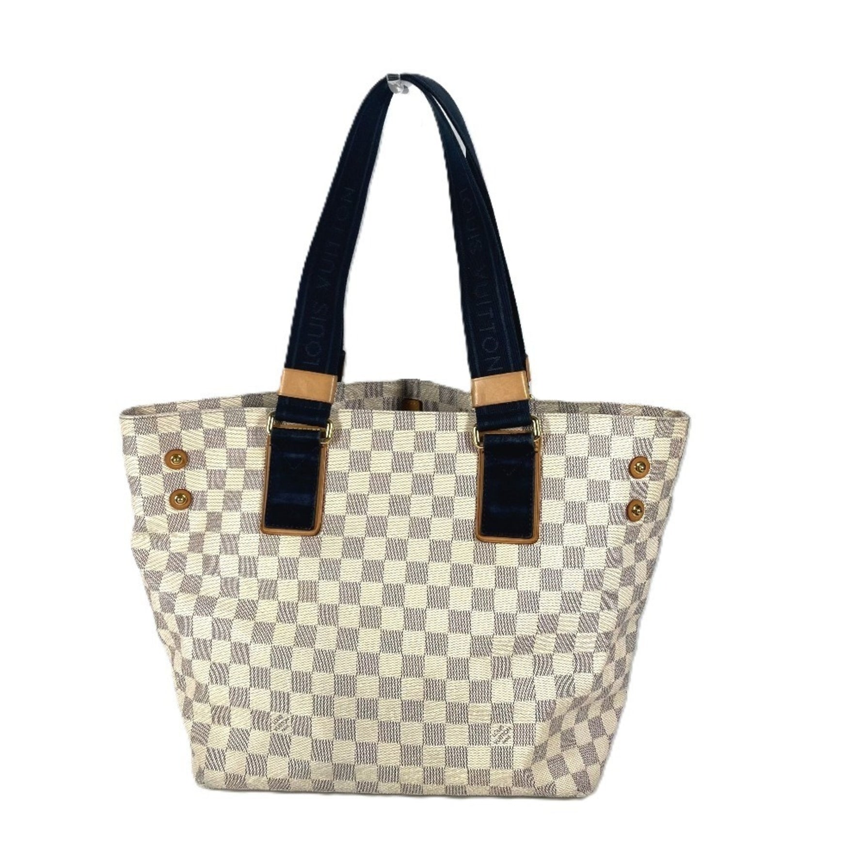 Louis Vuitton Damier Azur Plan Soleil Cabas PM Bag, Shoulder Tote Canvas, Men's