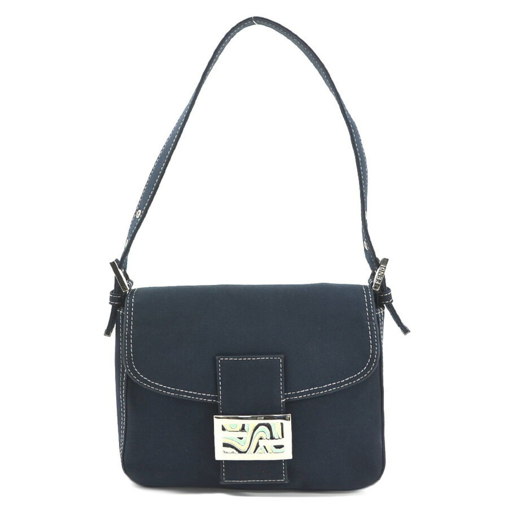FENDI Shoulder Bag Canvas Silver