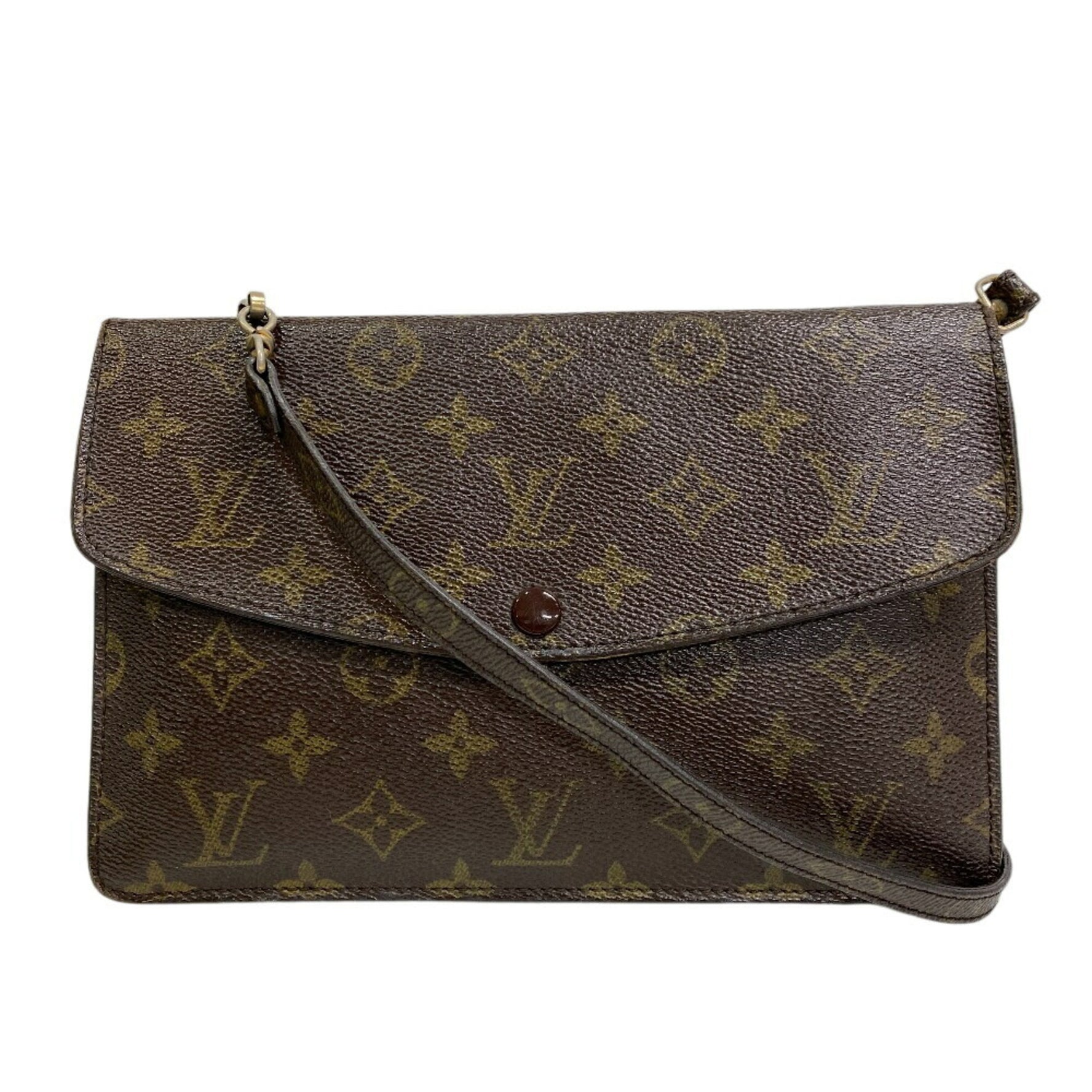 LOUIS VUITTON M51815 Double Lava Pochette Monogram Shoulder Bag, Women's, Brown
