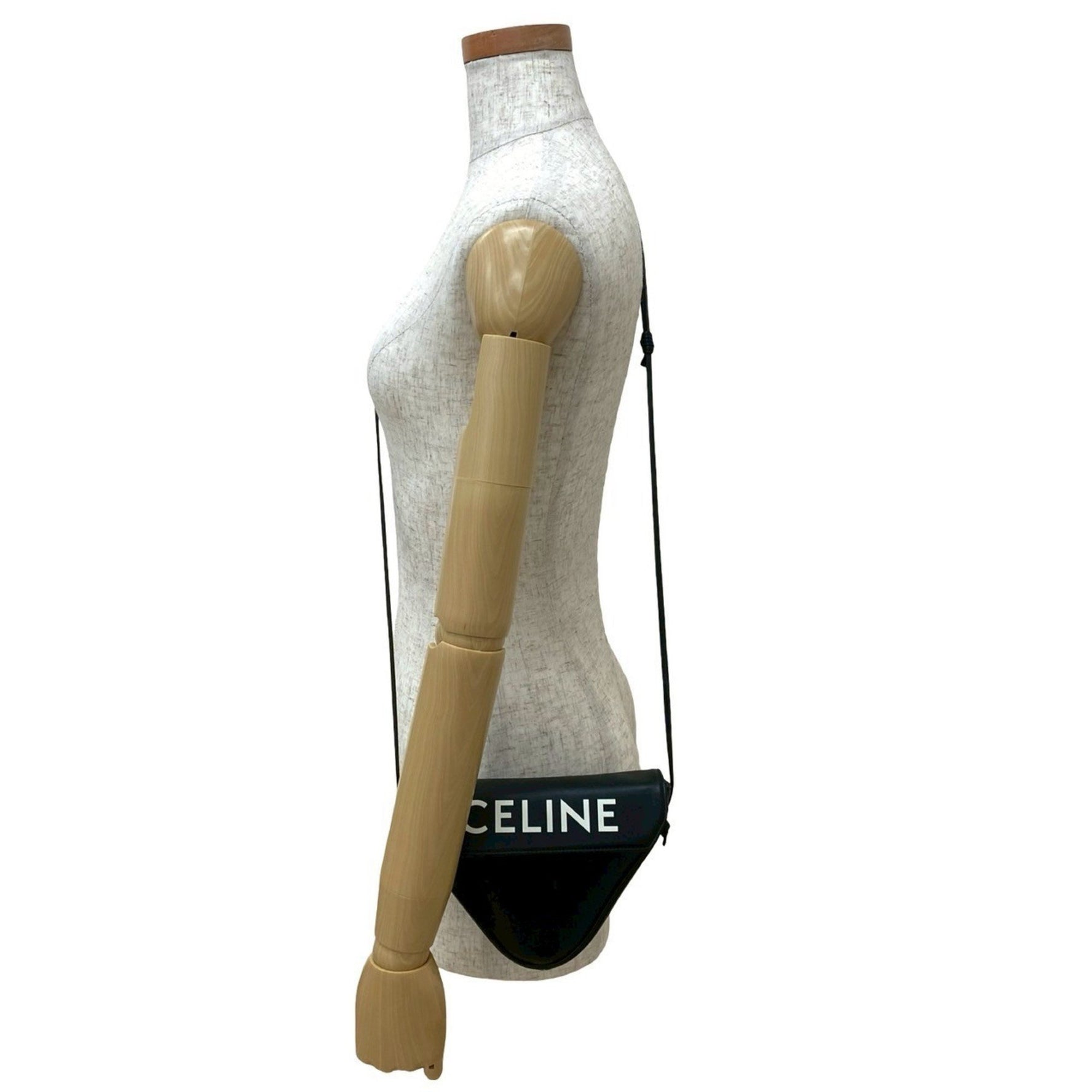 CELINE Triangle Leather Mini Shoulder Bag/Pochette/Sacoche in