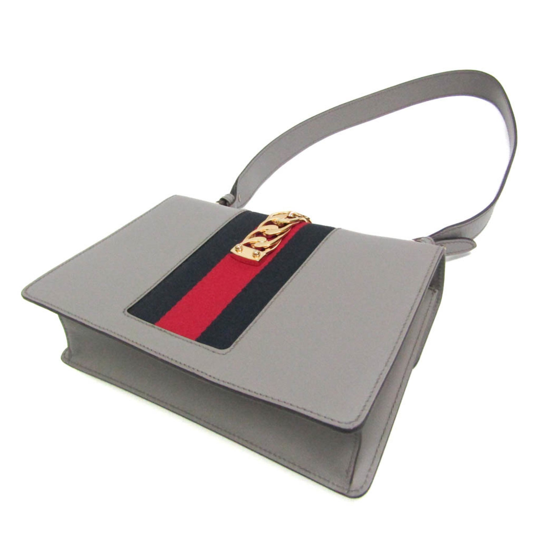 Gucci Sylvie Women's Leather Shoulder Bag Gray
