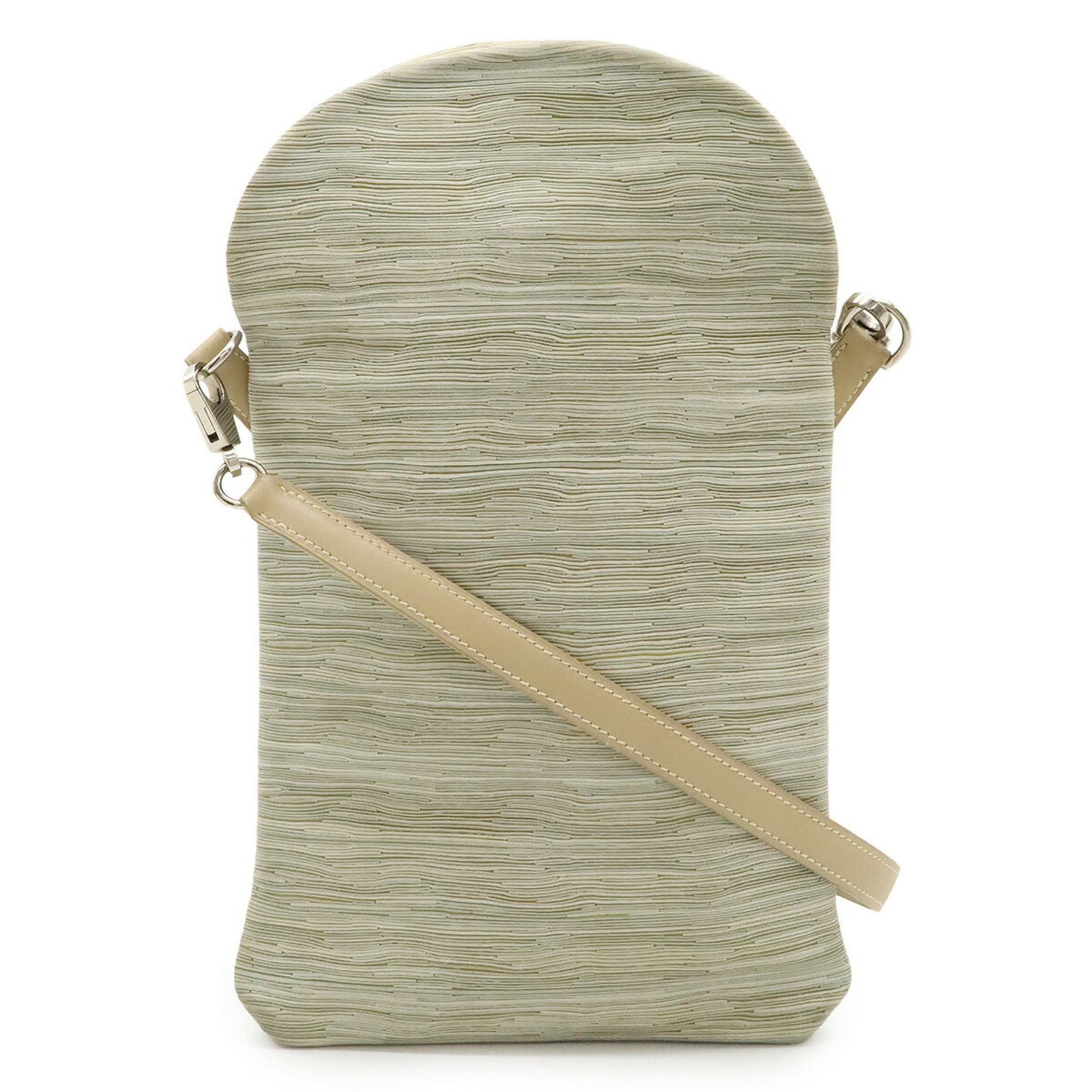 HERMES Pillow Vibrato Box Calf Shoulder Bag/Pouch in Light Green, Beige, and Multicolor