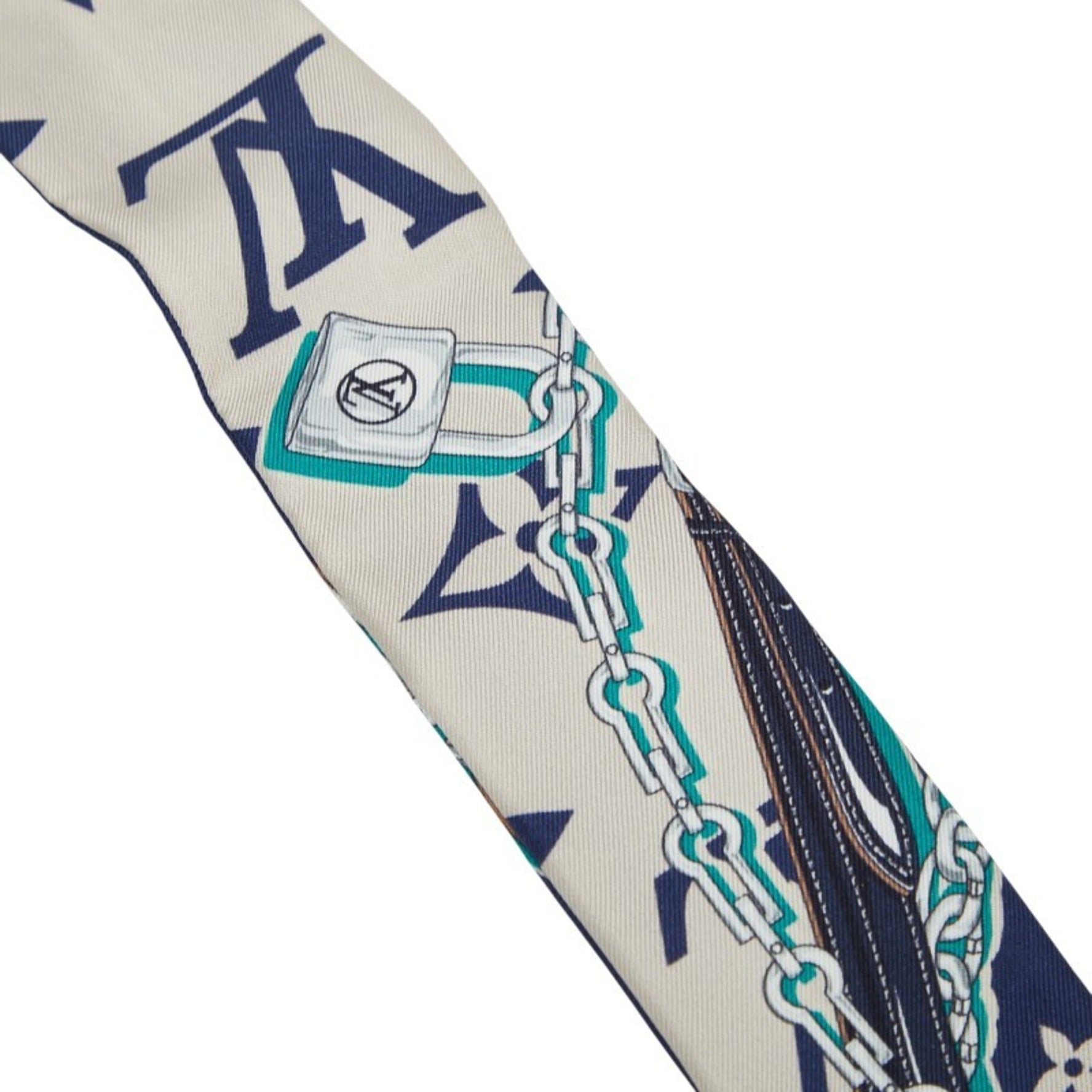 Louis Vuitton Bandeau BB Ultimate Scarf Muffler Blue Marine Multicolor Silk LOUIS VUITTON