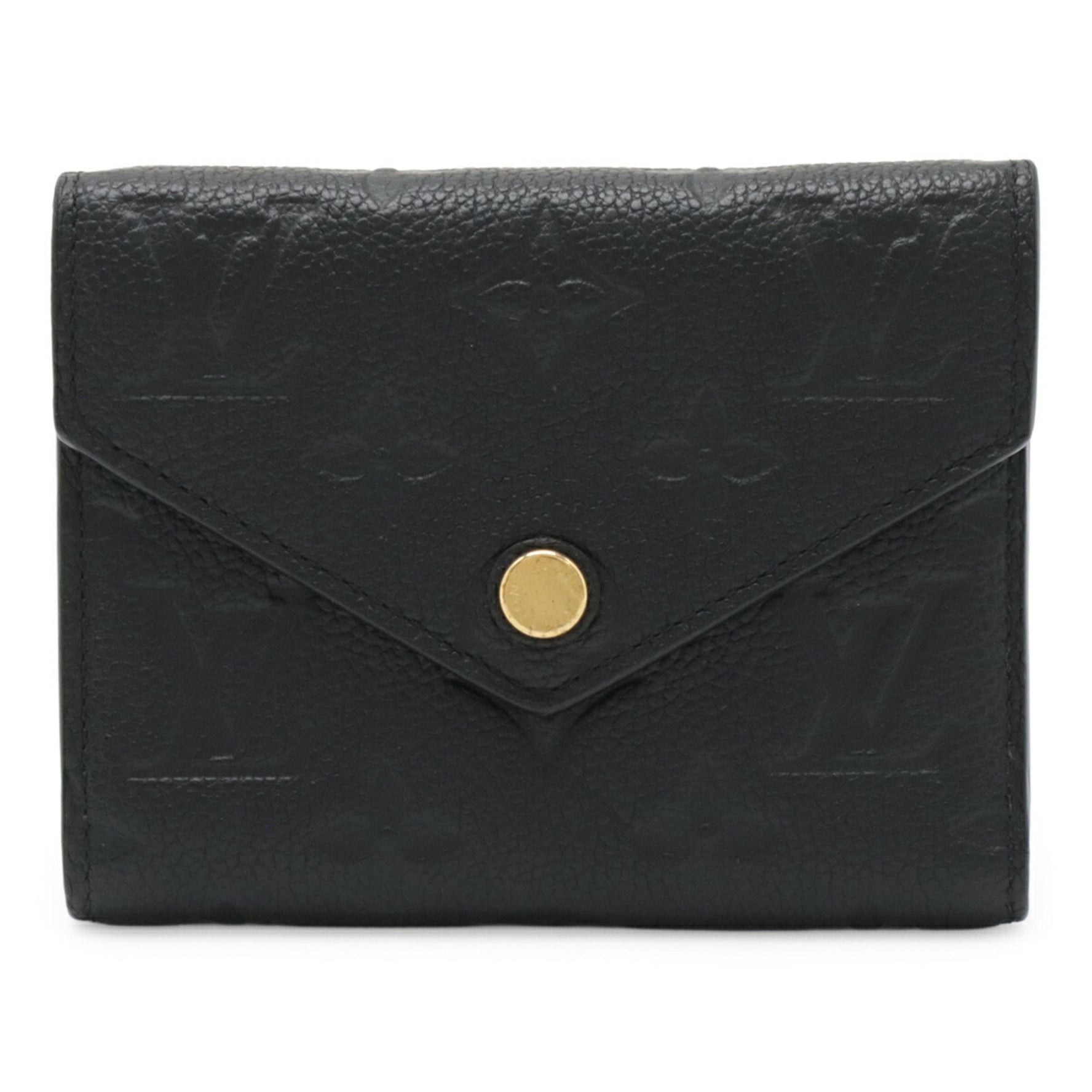 LOUIS VUITTON Monogram Empreinte Portefeuille Victorine Tri-fold Wallet in Noir and Black