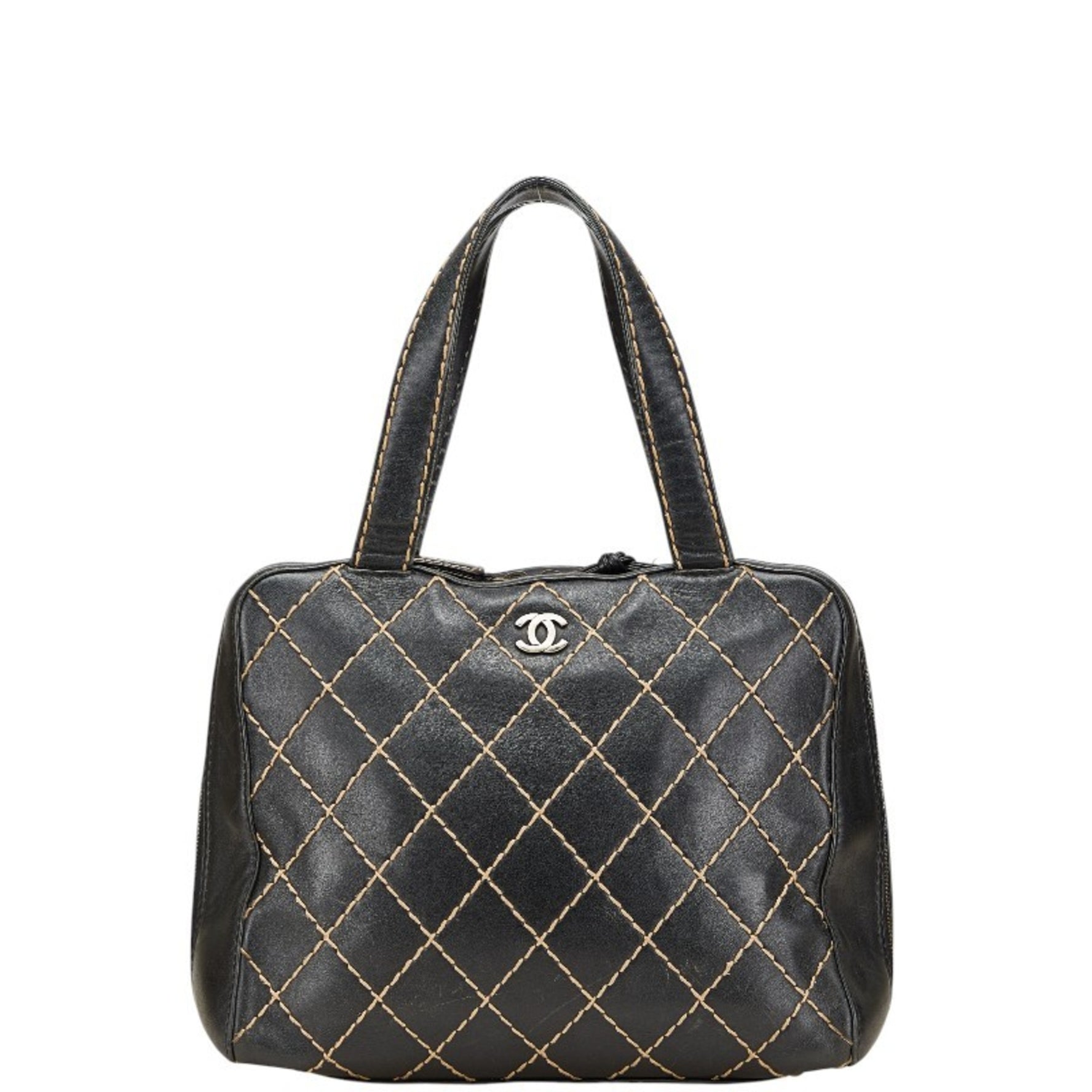 CHANEL Wild Stitch Coco Mark Handbag in Leather