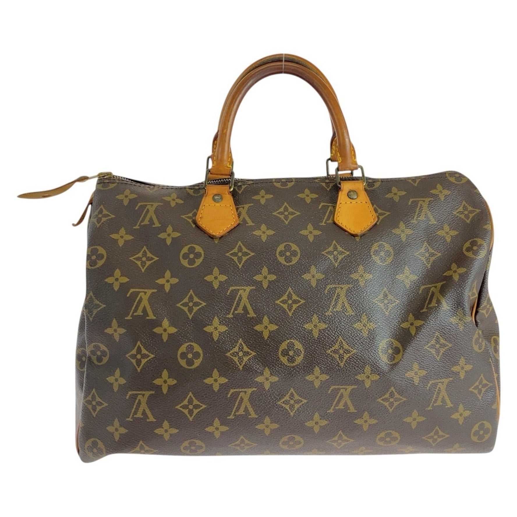 LOUIS VUITTON Louis Vuitton Monogram Speedy 35 Brown Gold Hardware Handbag Boston Bag Women's