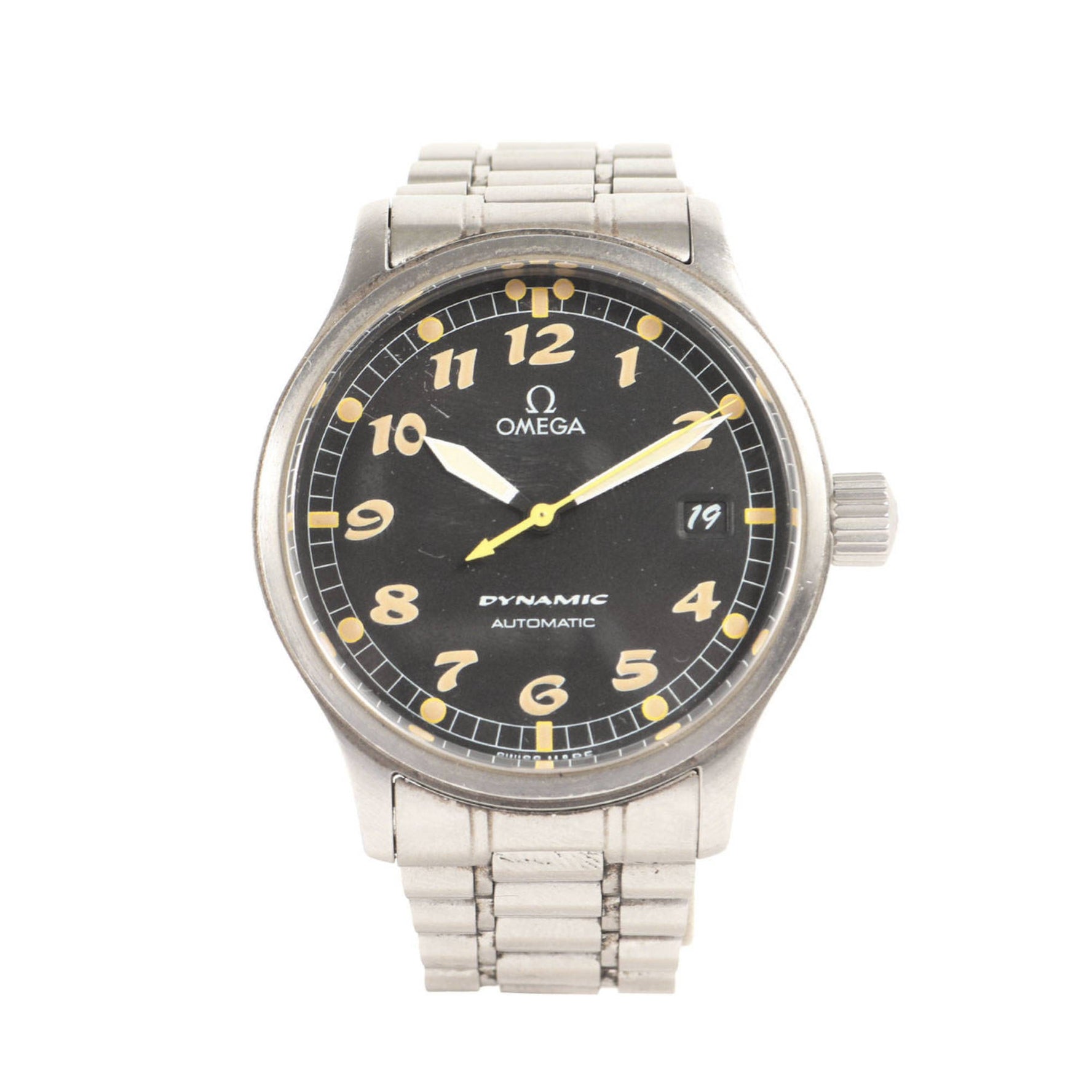 OMEGA Dynamic 3 Date Automatic Watch Silver Black Dial