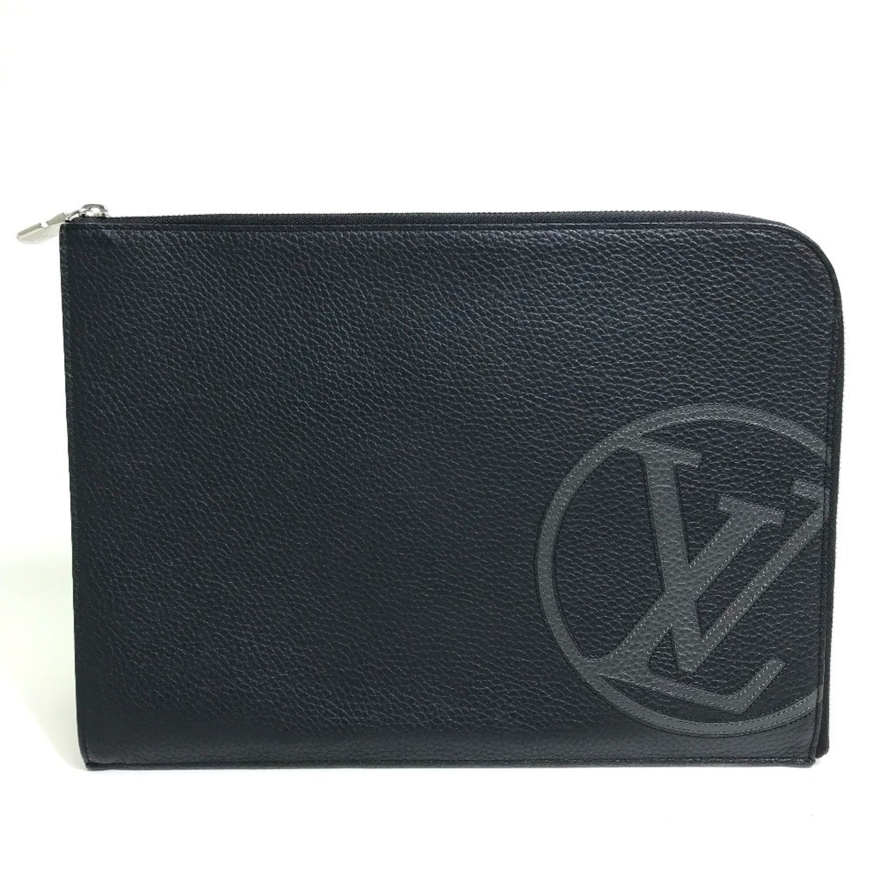 LOUIS VUITTON M67756 LV Circle Bag Pochette Jour GM Clutch in Taurillon Leather, Men's, Noir Black