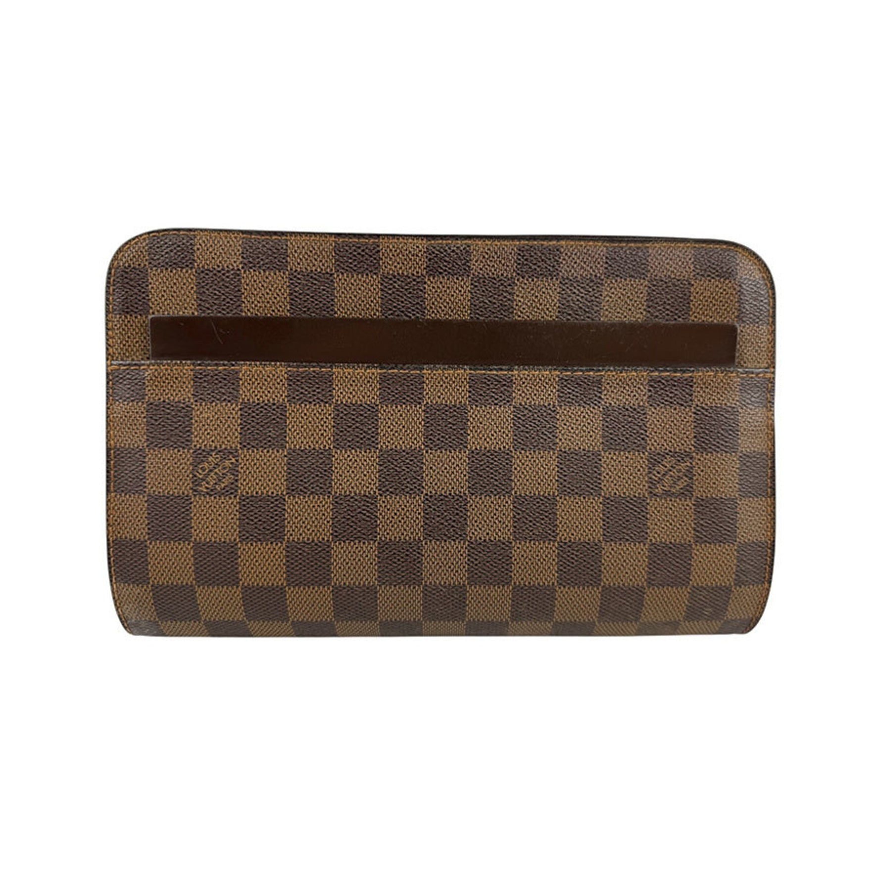 Louis Vuitton Damier Saint Clutch Bag in Brown and Gold, Men's