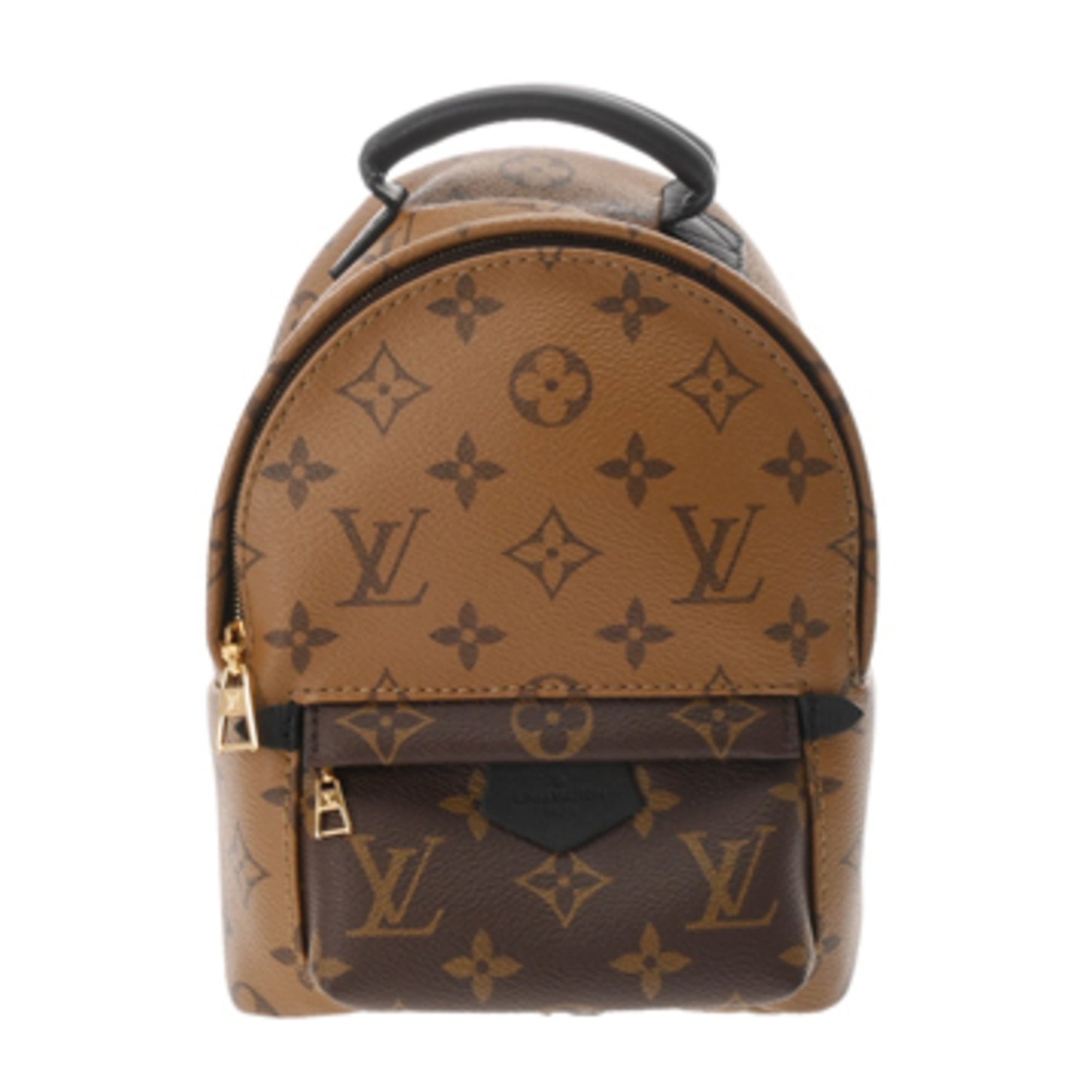 LOUIS VUITTON Monogram Reverse Palm Springs Mini Backpack, Brown, Canvas Backpack/Daypack