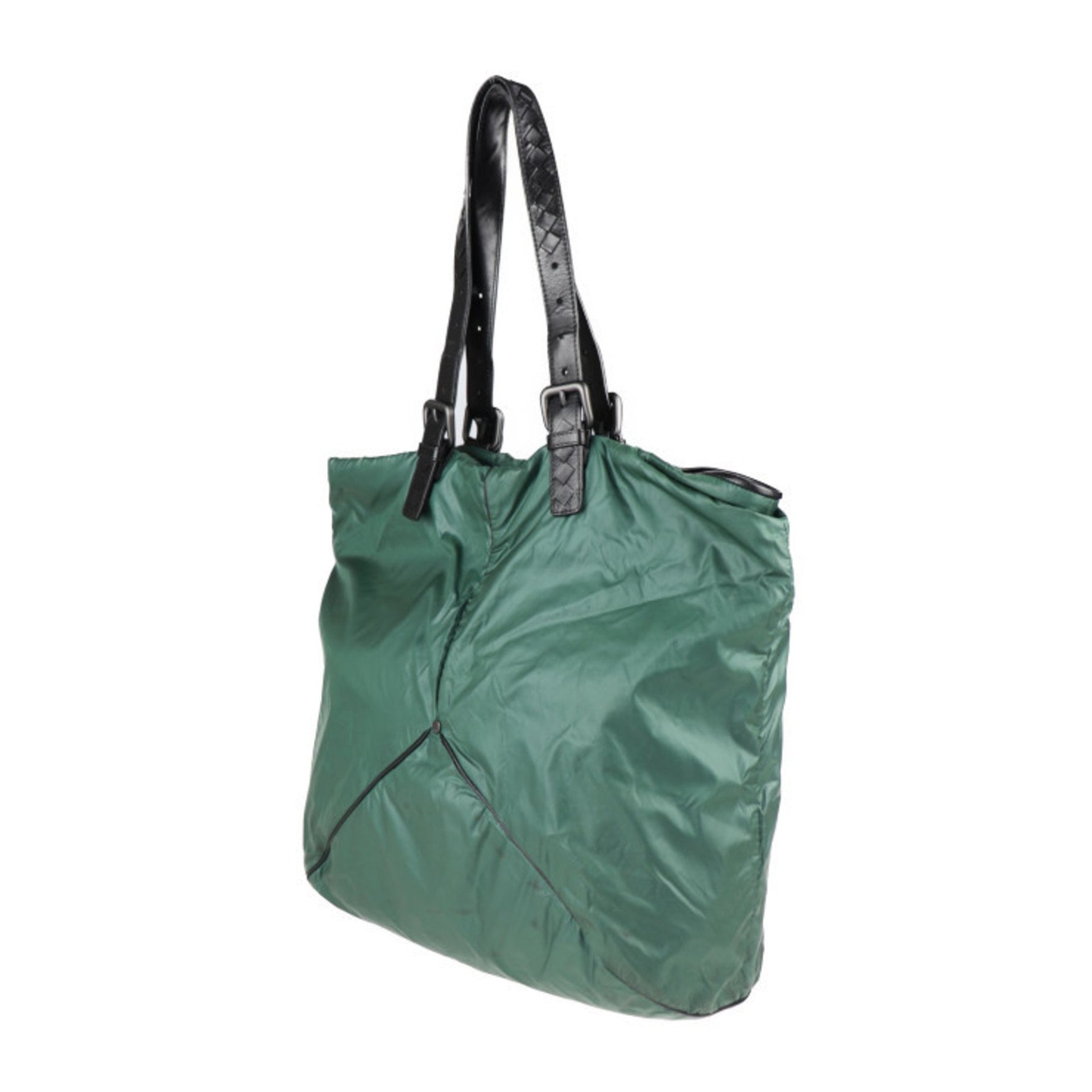 BOTTEGA VENETA Bottega Veneta Shoulder Bag Nylon Leather Green Black Tote Spinnaker