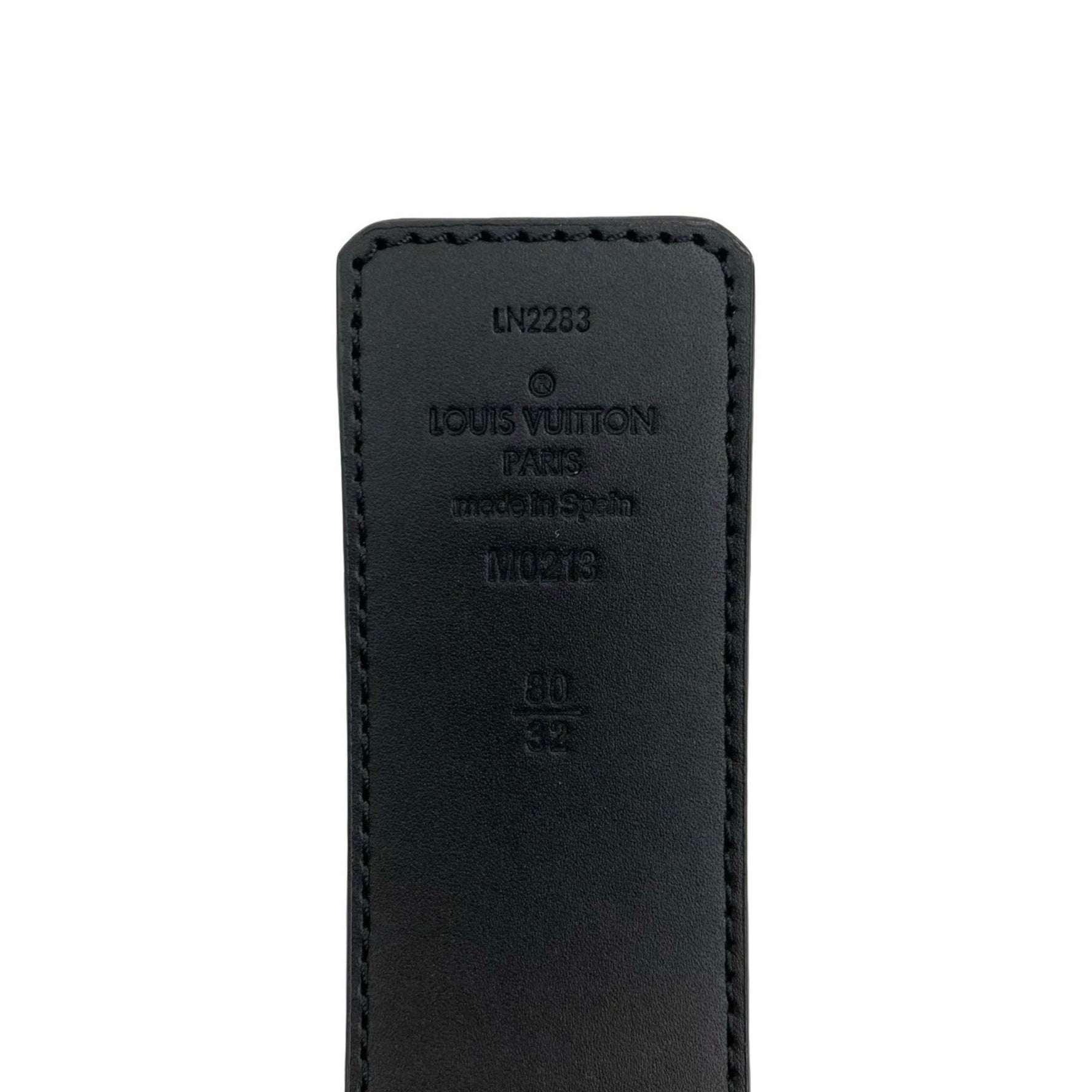 Unused, stored Louis Vuitton Santur LV Initial Reversible Damier Leather Belt in