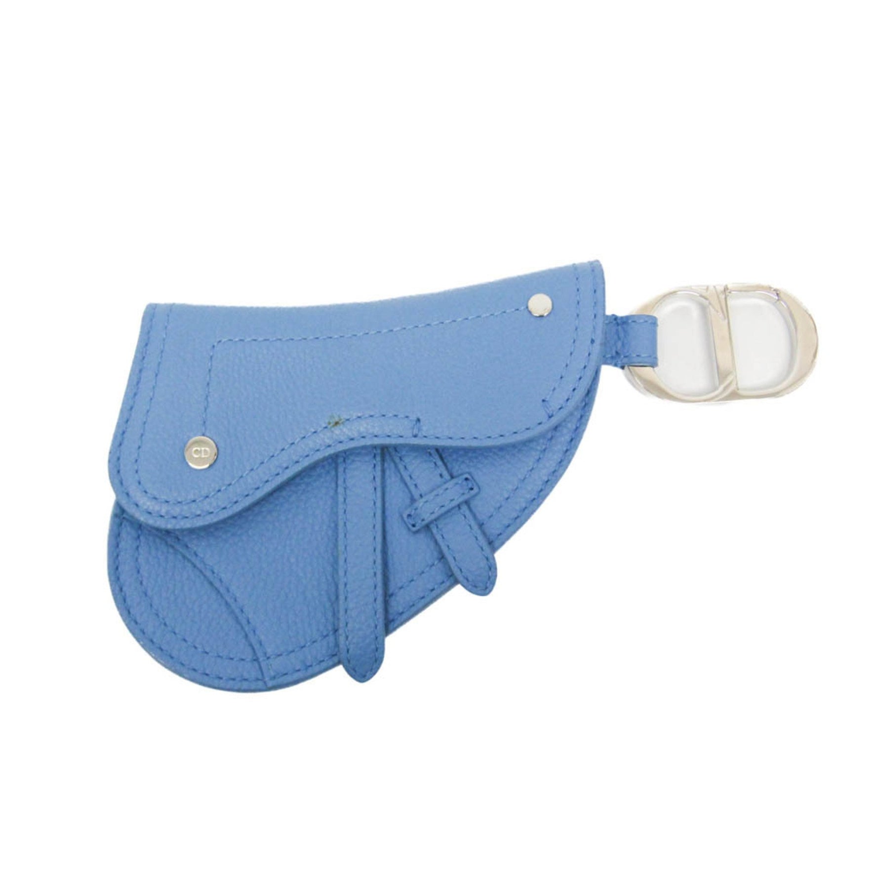 Christian Dior Saddle Pouch With Key Ring Leather Pouch