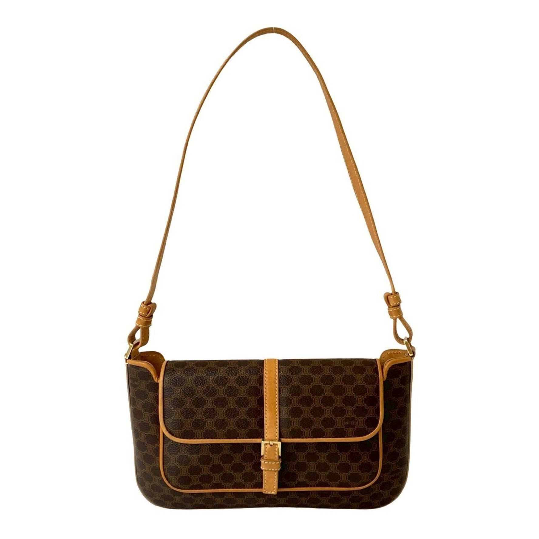 CELINE Macadam Blason Triomphe Leather Semi-Suitable Shoulder Bag, 014-8