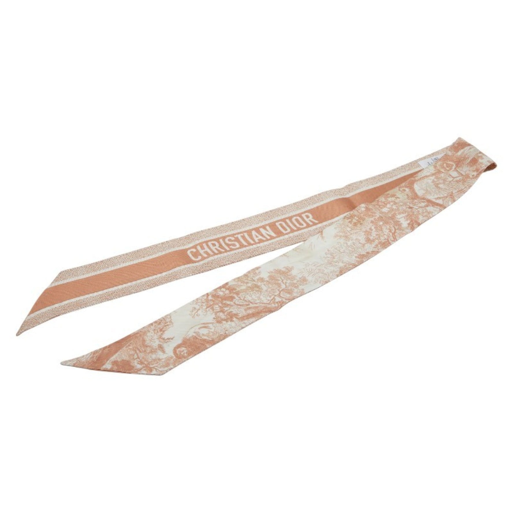 Christian Dior Dior Mitzah logo scarf/muffler in beige and white silk .