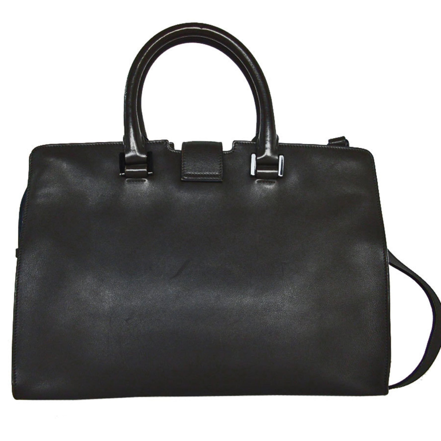 Saint Laurent SAINT LAURENT Handbag Shoulder Bag Baby Cabas Leather Grey Women's s0324a