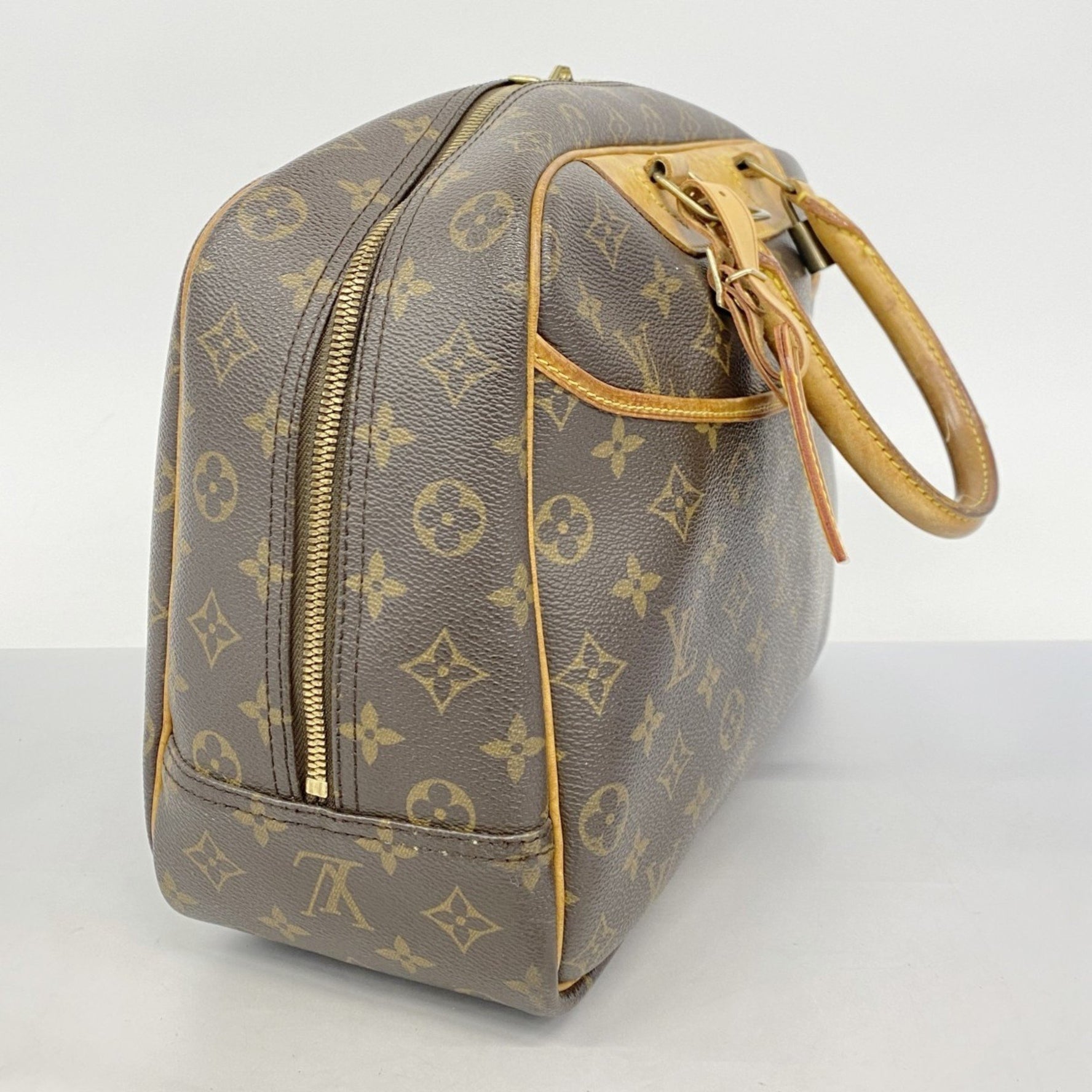 Louis Vuitton Monogram Deauville Handbag M47270 Brown Women's