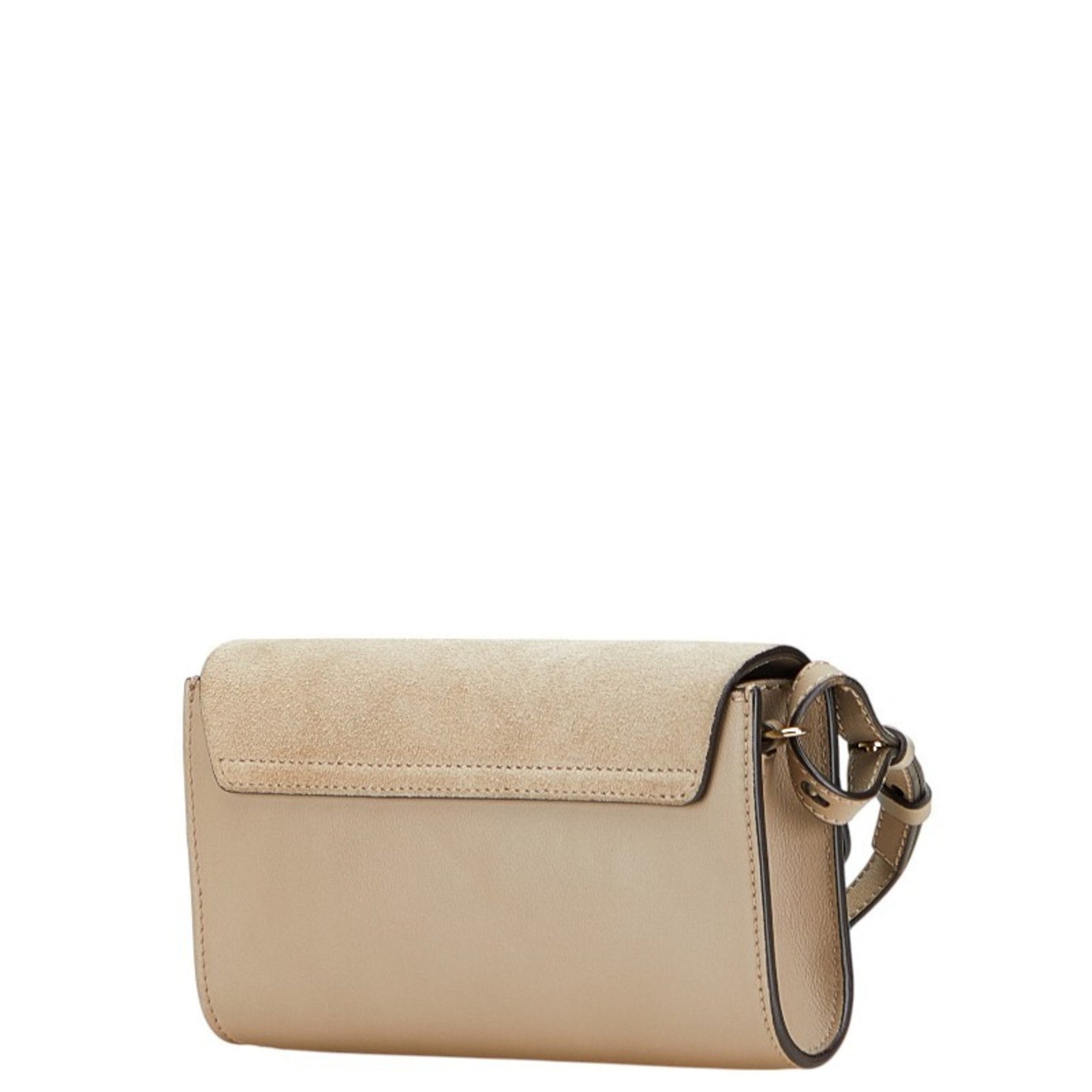 Chloé Chloe Faye Crossbody Shoulder Bag in Greige Leather and Suede