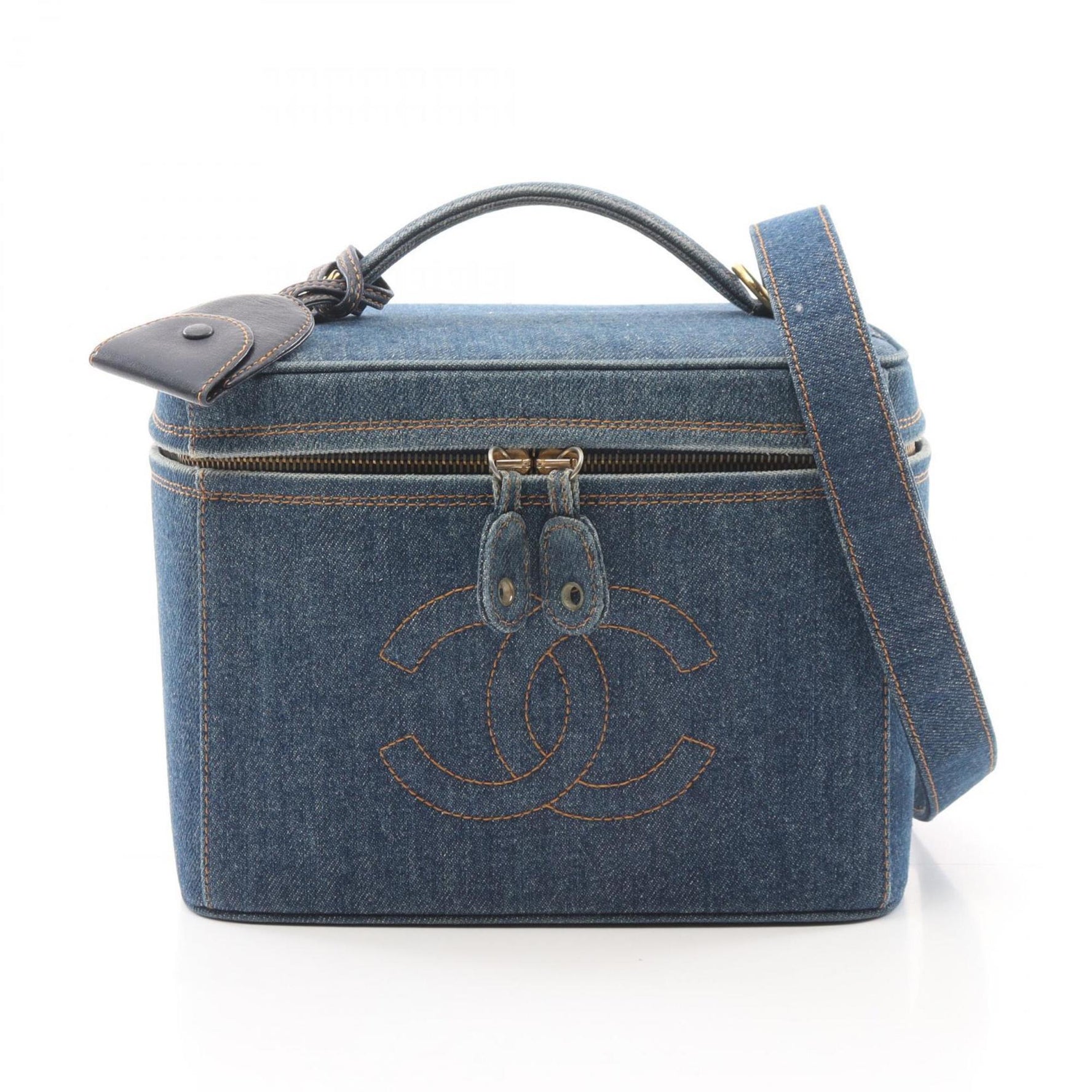 CHANEL Coco Mark Handbag Denim