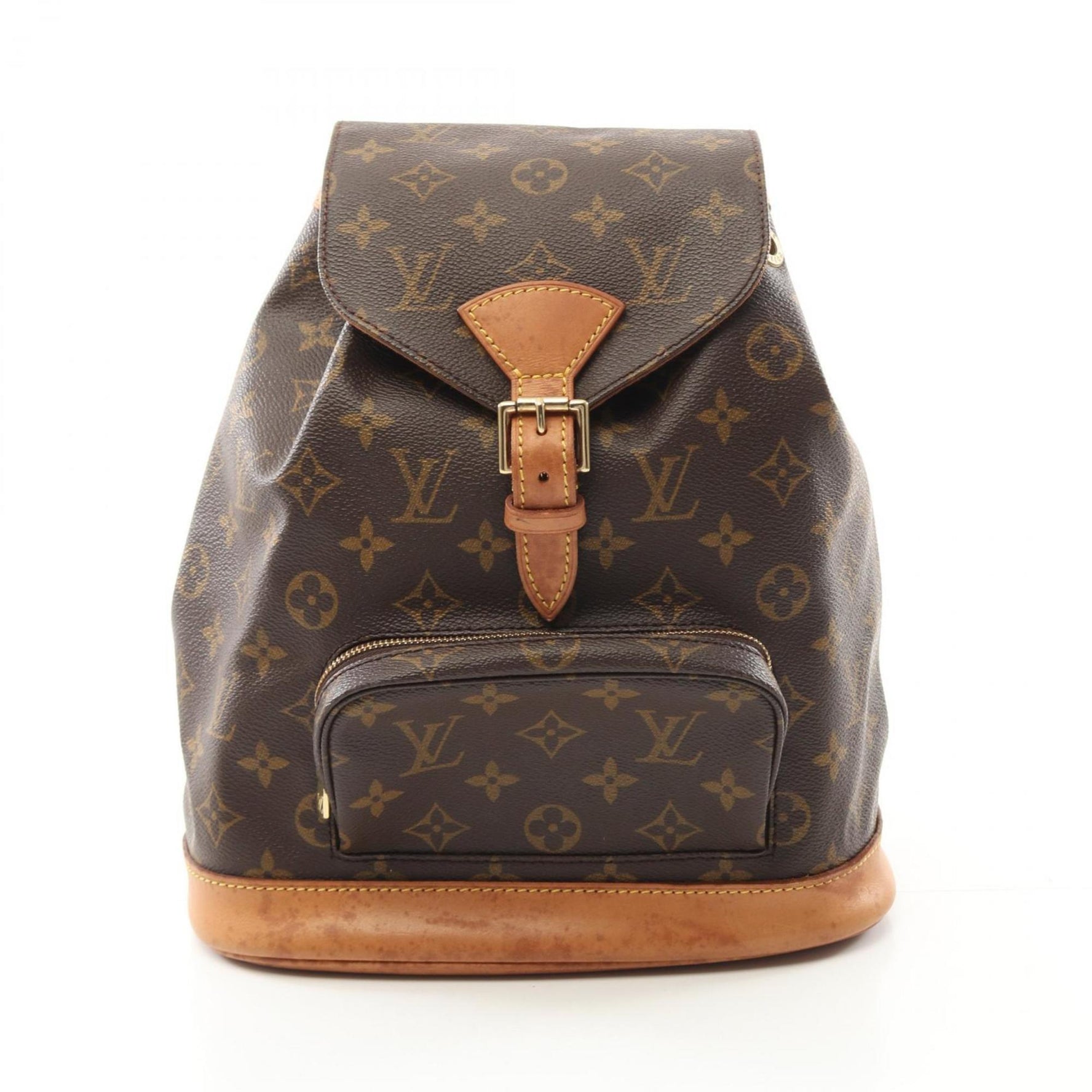 Louis Vuitton Montsouris MM Monogram Backpack Coated Canvas Leather Brown